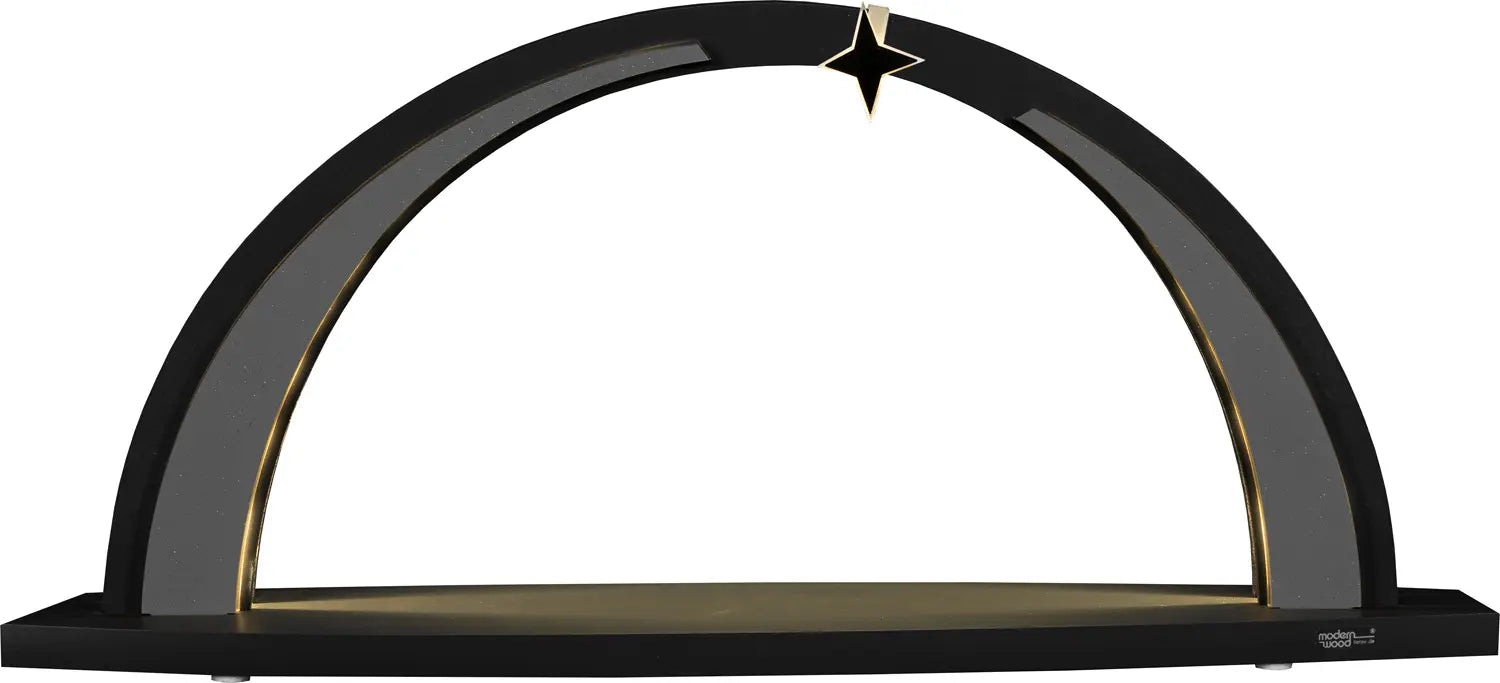 Tietze Erzgebirgsdegn LED Schwibbogen "modern wood Bogen unbestückt anthraz günstig online kaufen