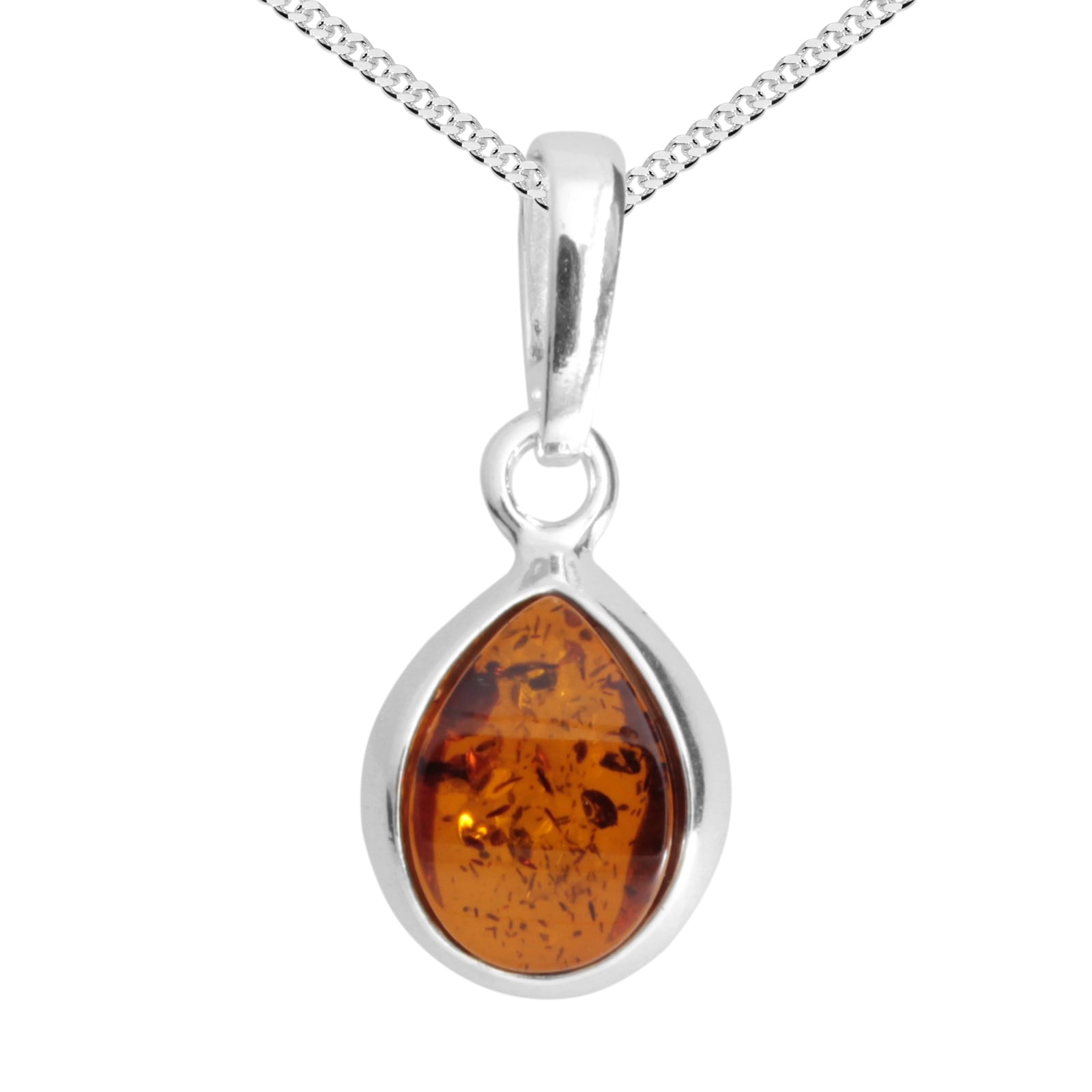 Kette mit Anhänger OSTSEE-SCHMUCK "- Enela - Silber 925/000 - Bernstein" Gr. 50, silber (silber 925, silberfarben, weiß), Schmuck_Sets, Damen, 50, Silber 925 (Sterlingsilber)