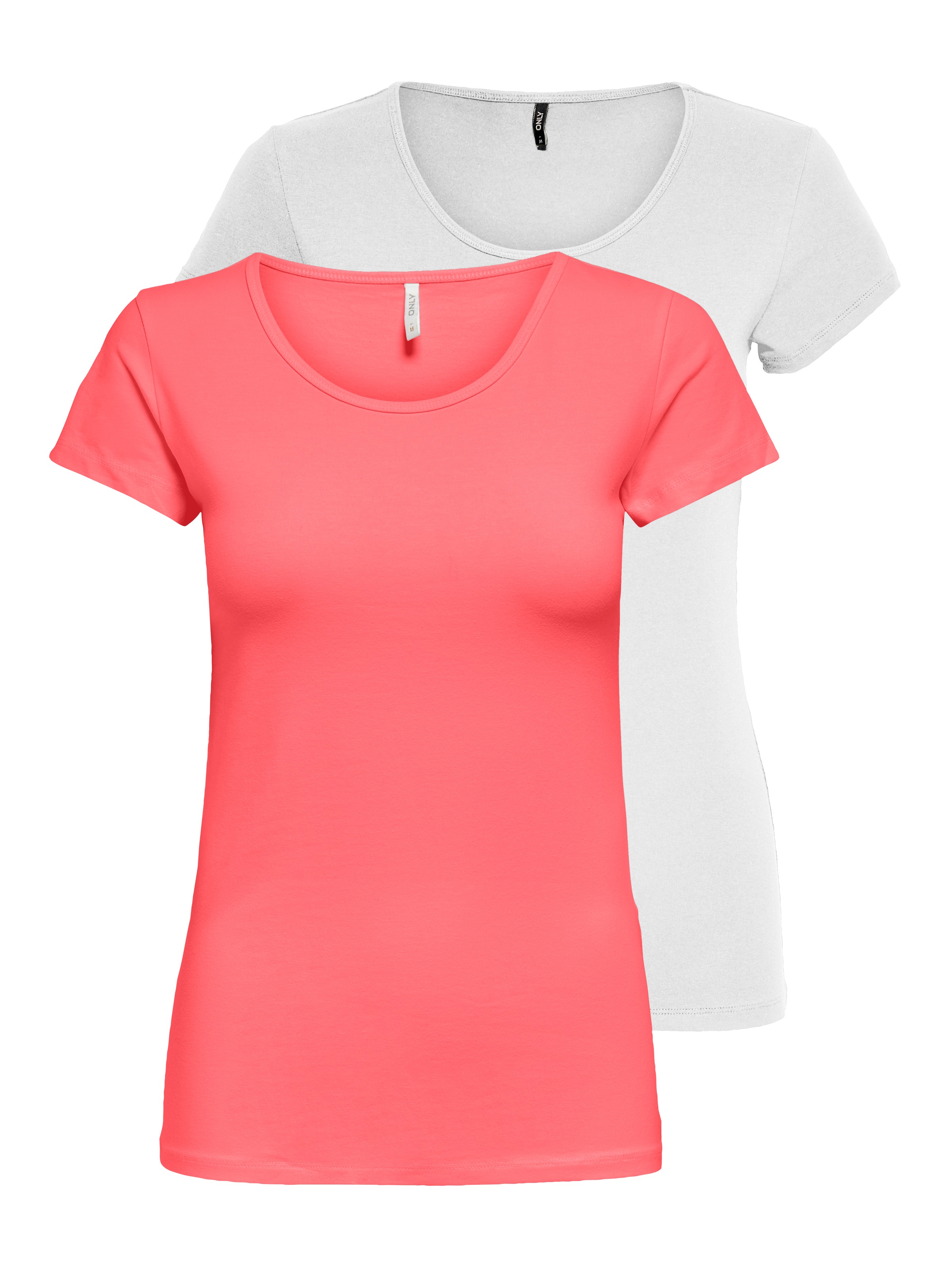 ONLY Rundhalsshirt "ONLLIVELOVE LIFE S/S O-NECK TOP", 2 Stk. günstig online kaufen