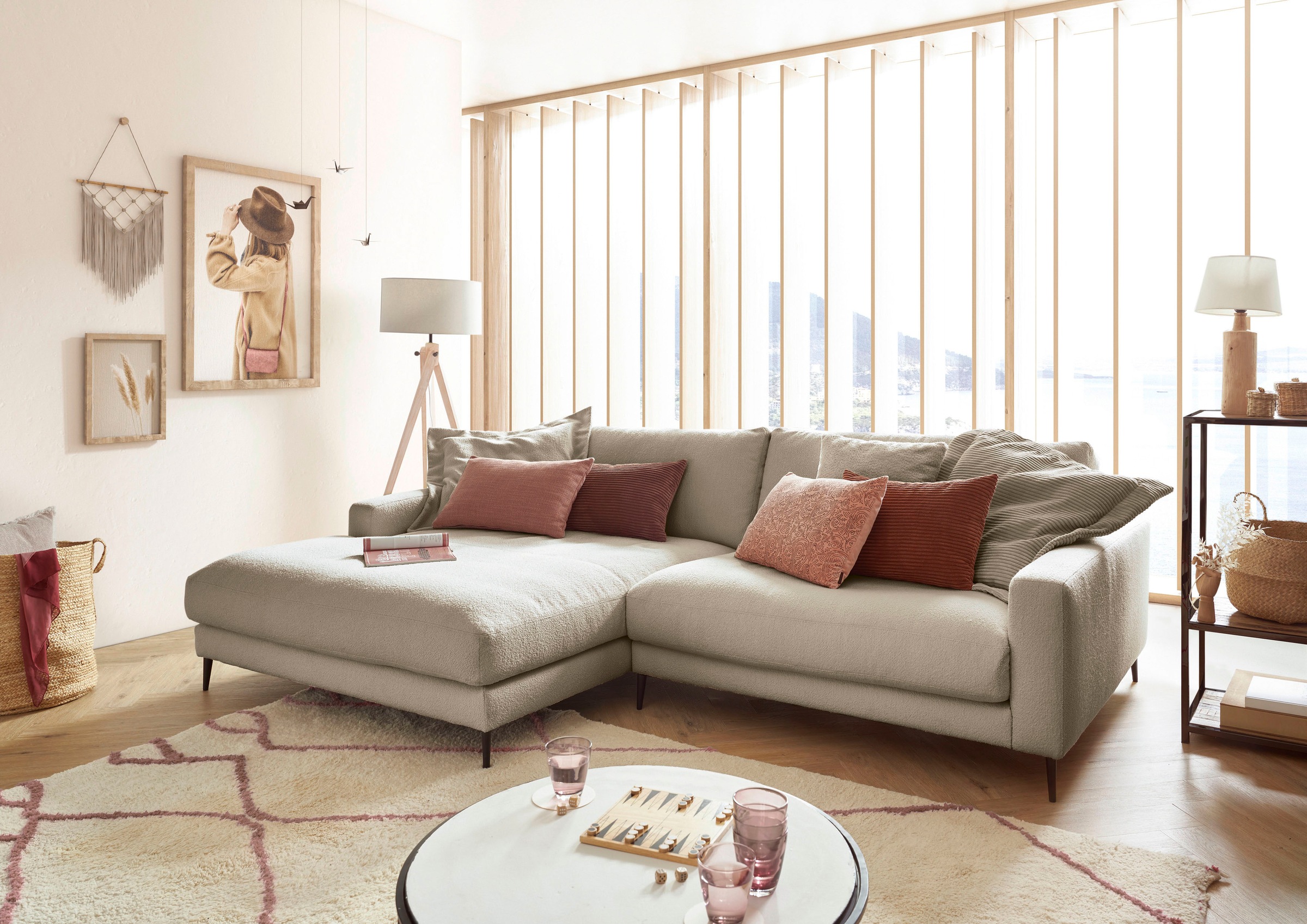 Home affaire Ecksofa "Downtown, B/T/H: 272/190/84 cm L-Form" weicher Sitzko günstig online kaufen