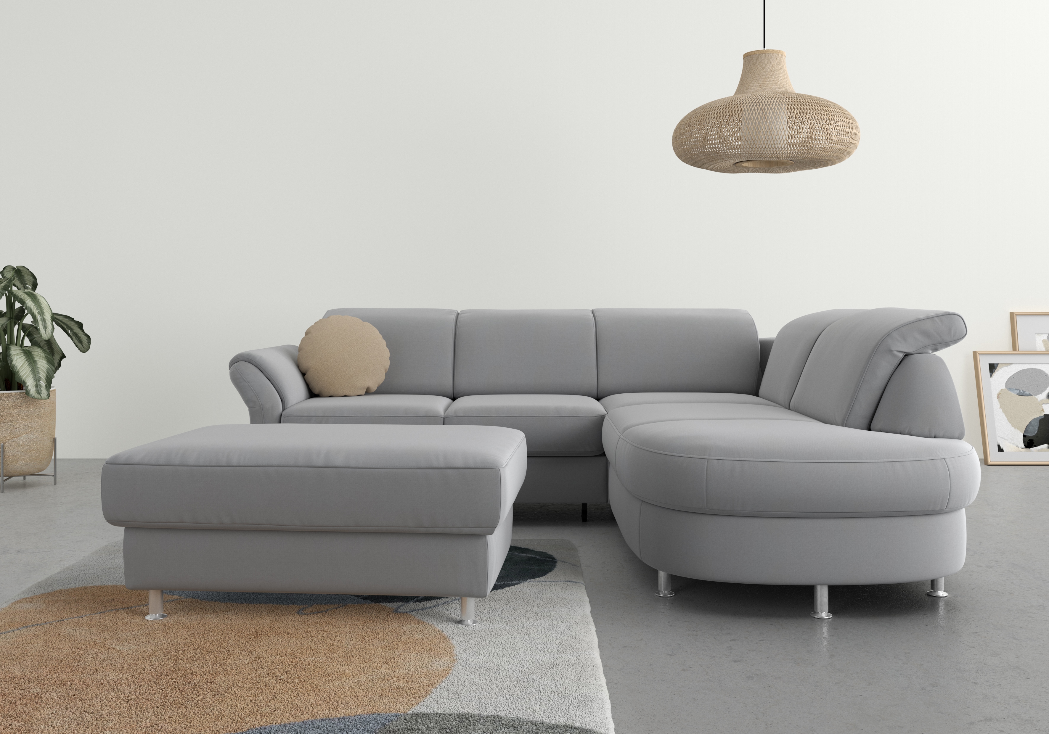 sit&more Ecksofa "Apulia L-Form" wahlweise Schlaffunktion, Bettkasten und Kopf- und Armteilverstellung