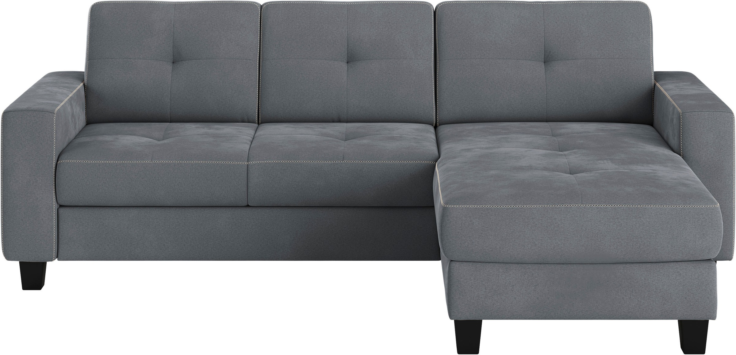 Places of Style Ecksofa »Varese L-Form«, Kreuznaht in beige