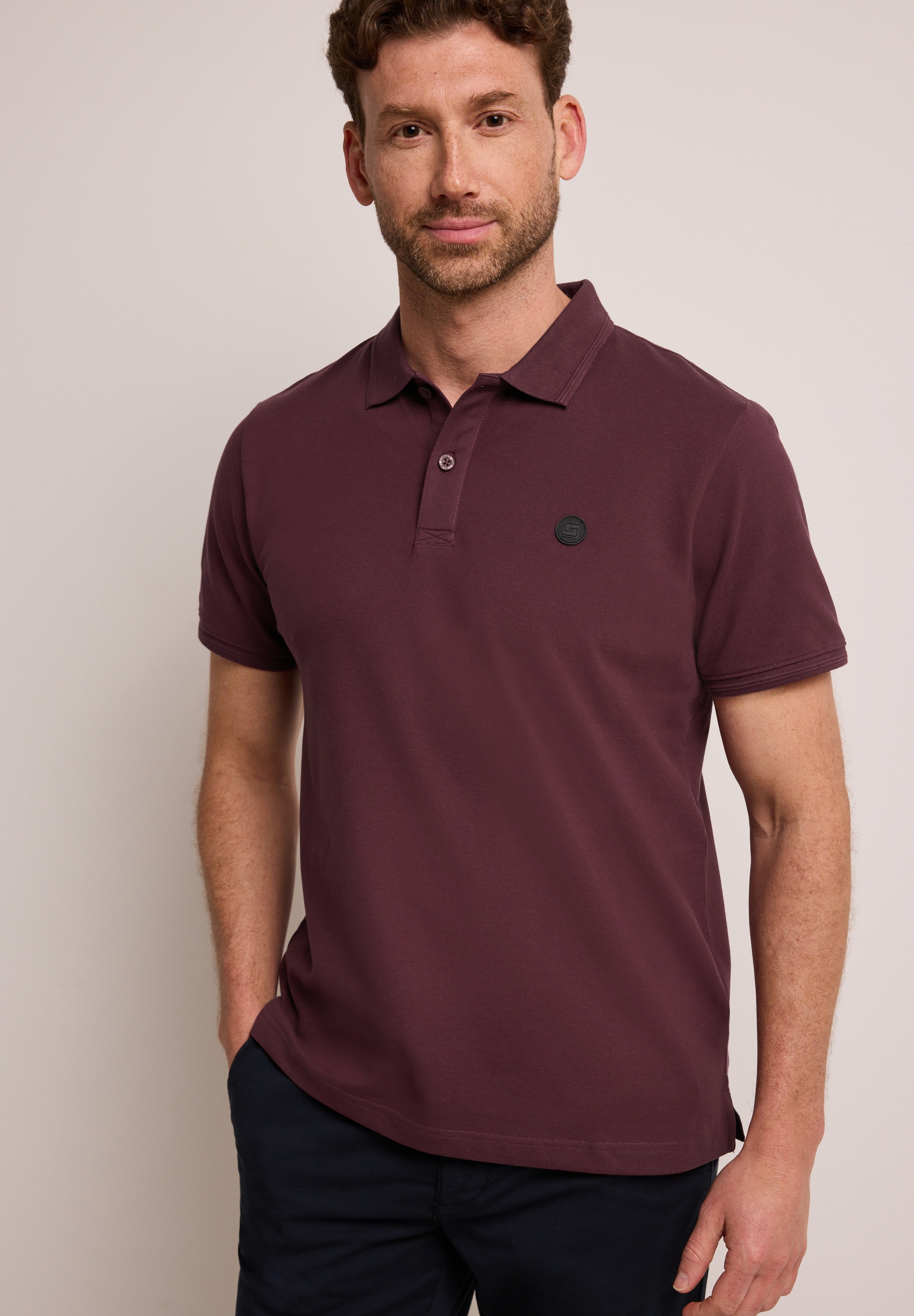 STREET ONE MEN Poloshirt aus Baumwolle mit Stretchante