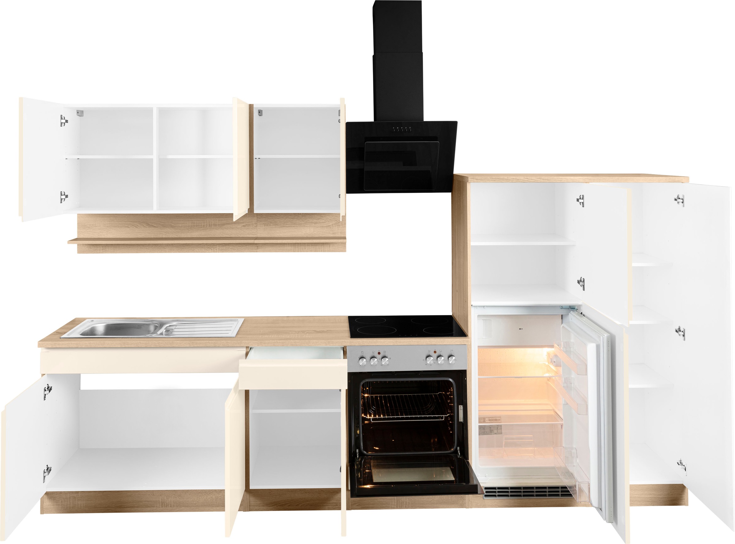 HELD Küche Breite mit BAUR E-Geräten »Virginia«, 320 cm, MÖBEL wahlweise |