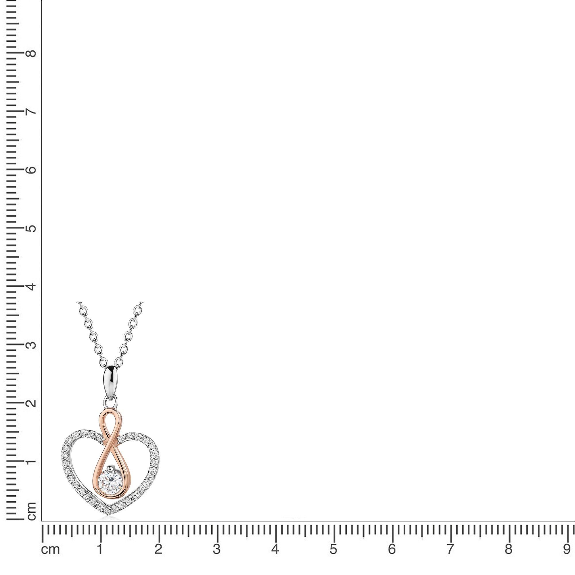 Zeeme Kette mit Anhänger »925/- Sterling Silber Herz/Infinity Zirkonia«