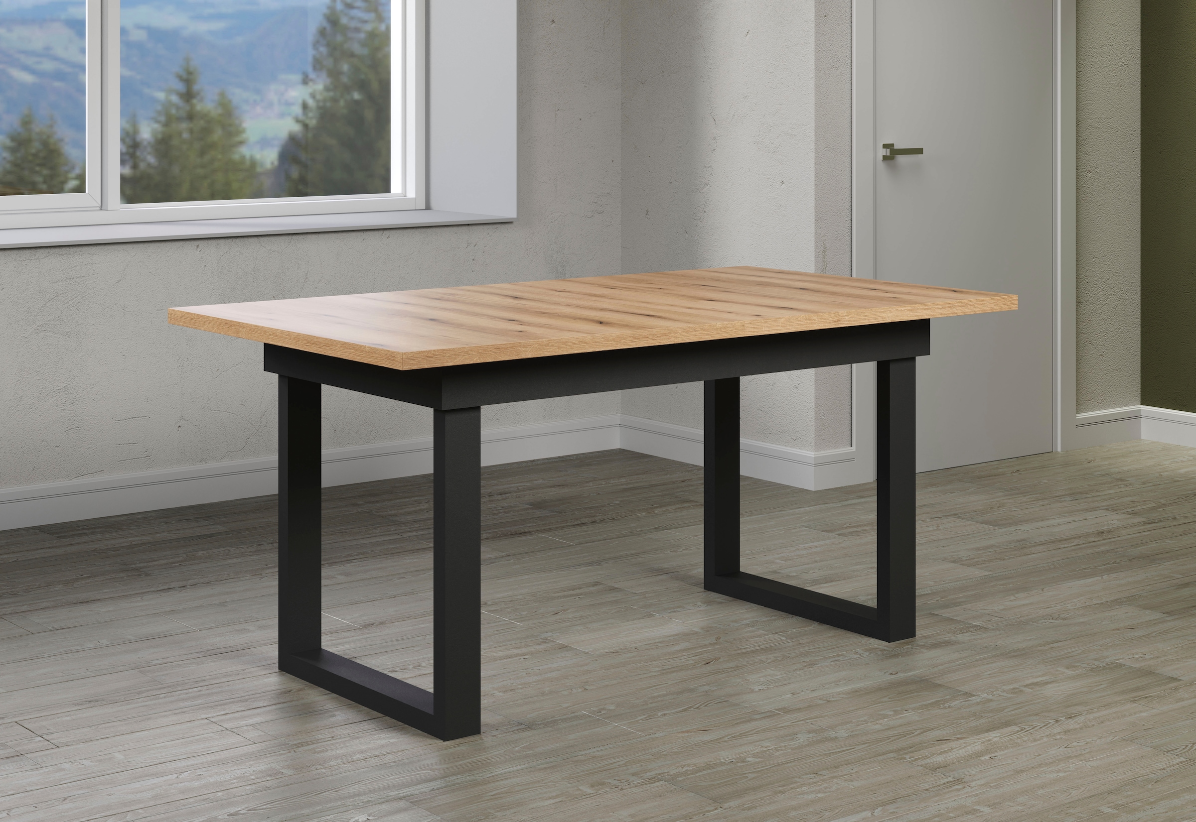 Home affaire Esstisch »Valencia« 1 Stk. tlg. Synchroauszug; Metallkufen, ausziehbar auf 200 cm