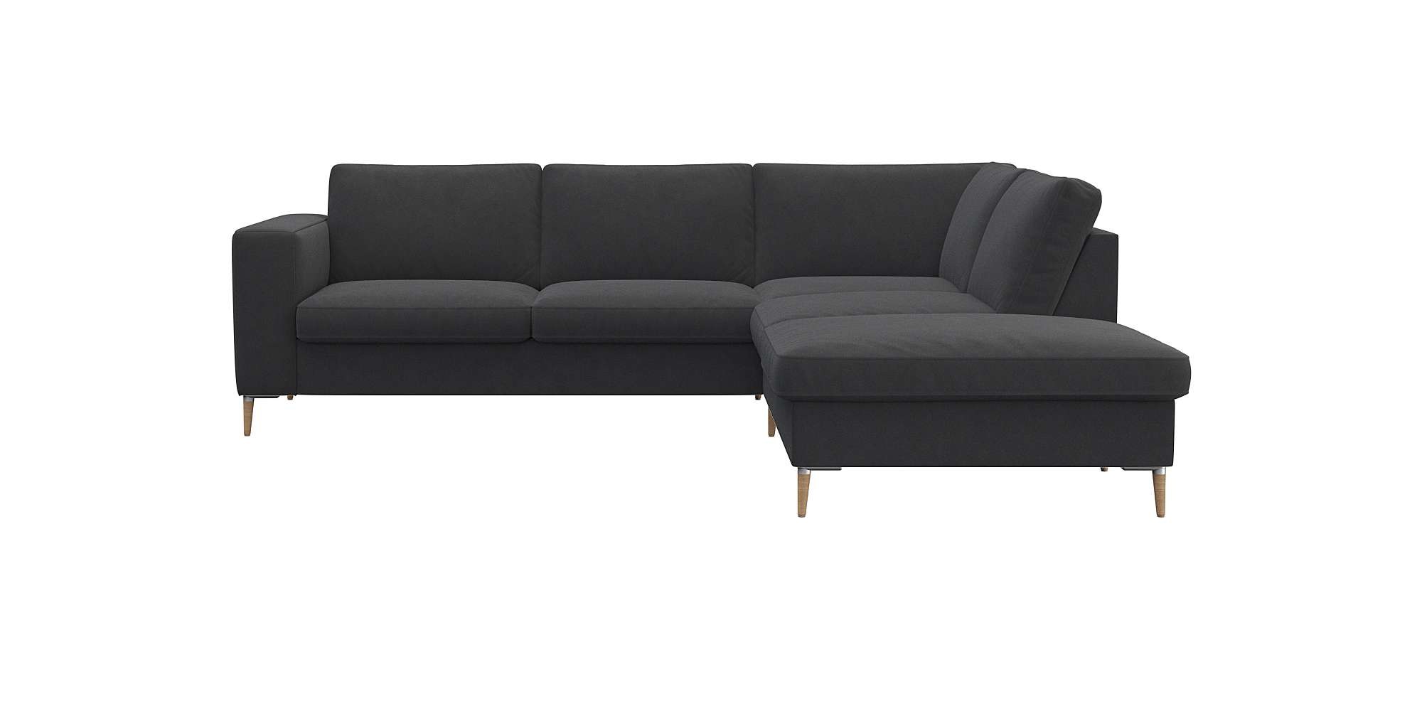 Ecksofa »Fiore, L-Form«, breite Armlehnen, Füße Alu/Eiche, B/T 241/225 cm, Kaltschaum...