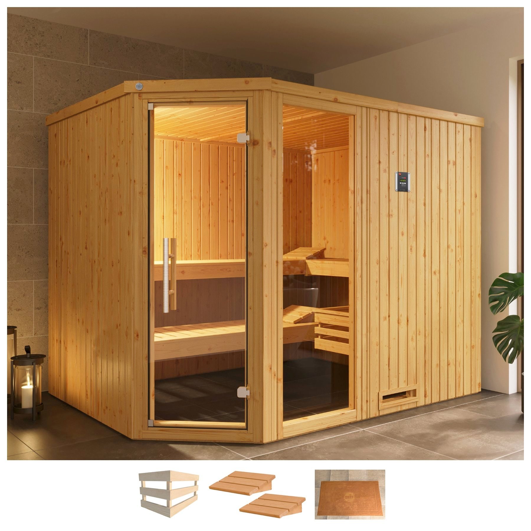 weka Sauna "Varberg 4" ohne Ofen