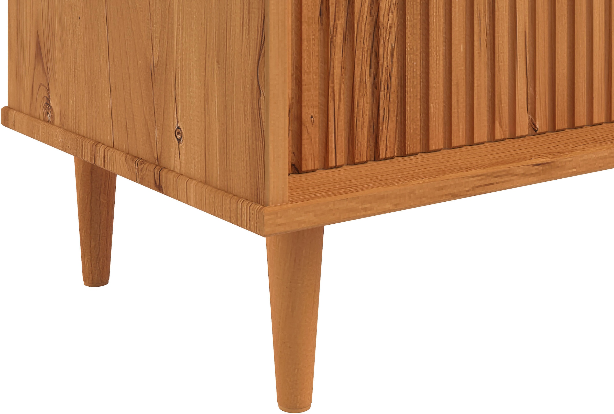 INOSIGN Sideboard »Malmedy Front mit gefrästen Rillen«, Kommode aus massivem Kiefernholz, Push-to-open, Breite 160 cm