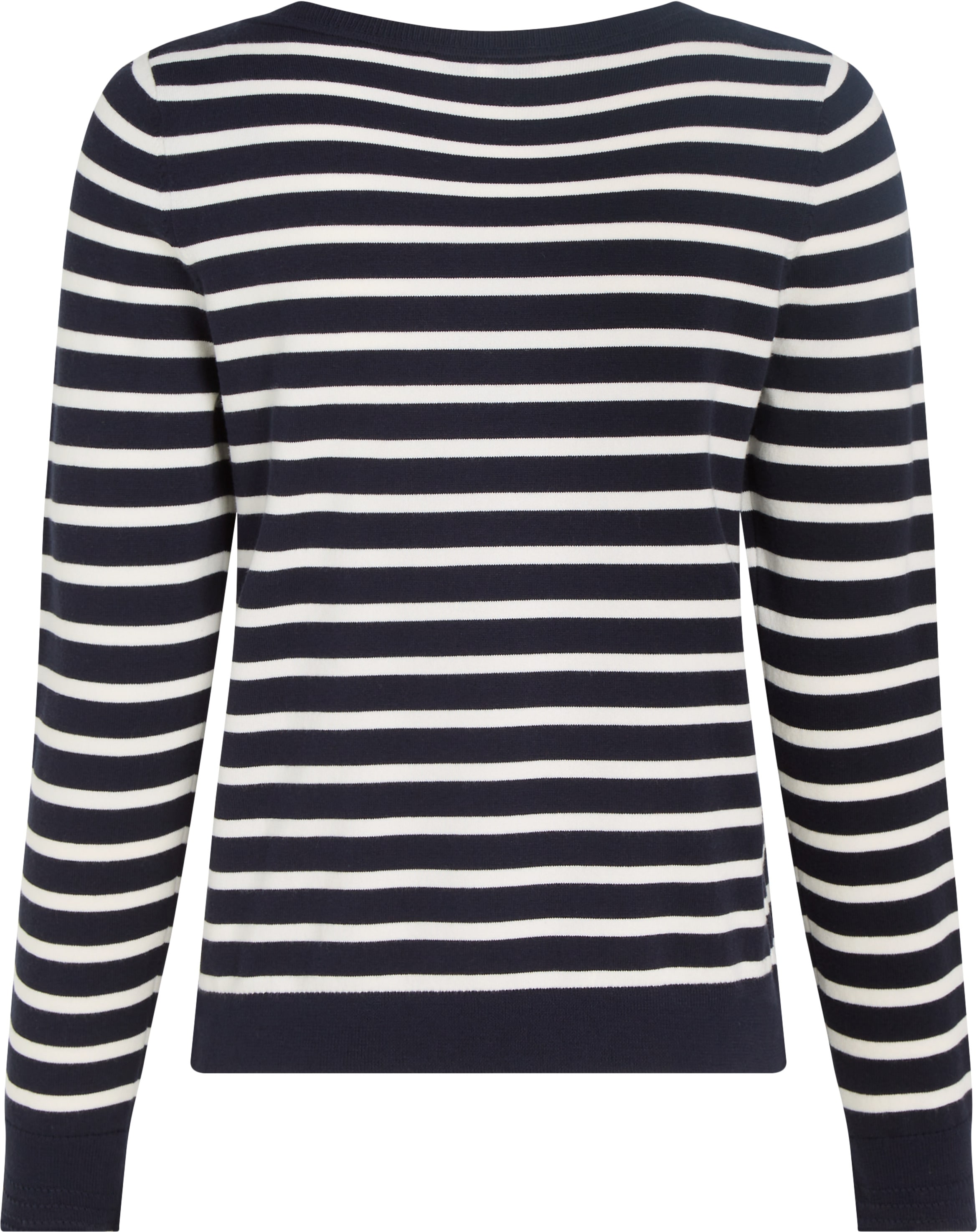 Tommy Hilfiger Strickpullover »CO JERSEY STITCH BOAT-NK SWEATER«, mit Tommy Hilfiger Logo-Flag am Ärmel