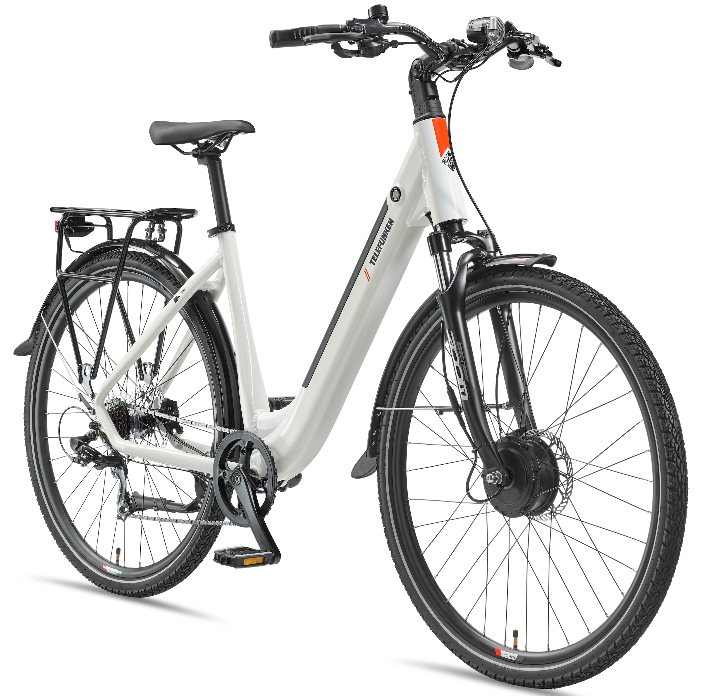 Telefunken »Multitalent RC670« 7 Gang Shimano TY300D Schaltwerk Kettenschaltung Frontmotor 250 W Pedelec, Elektrofahrrad, Damen u. Herren, Scheibenbremsen, 28 Zoll