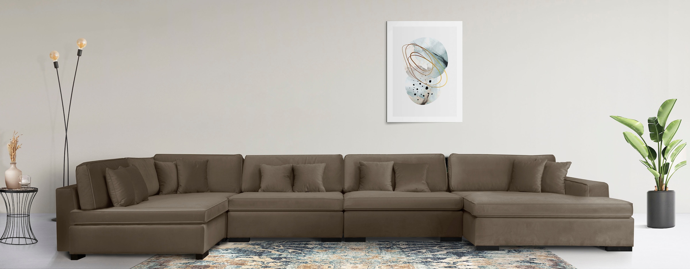 Home affaire Wohnlandschaft "Skara U-Form", Lounge-Sofa mit Federkernpolste günstig online kaufen