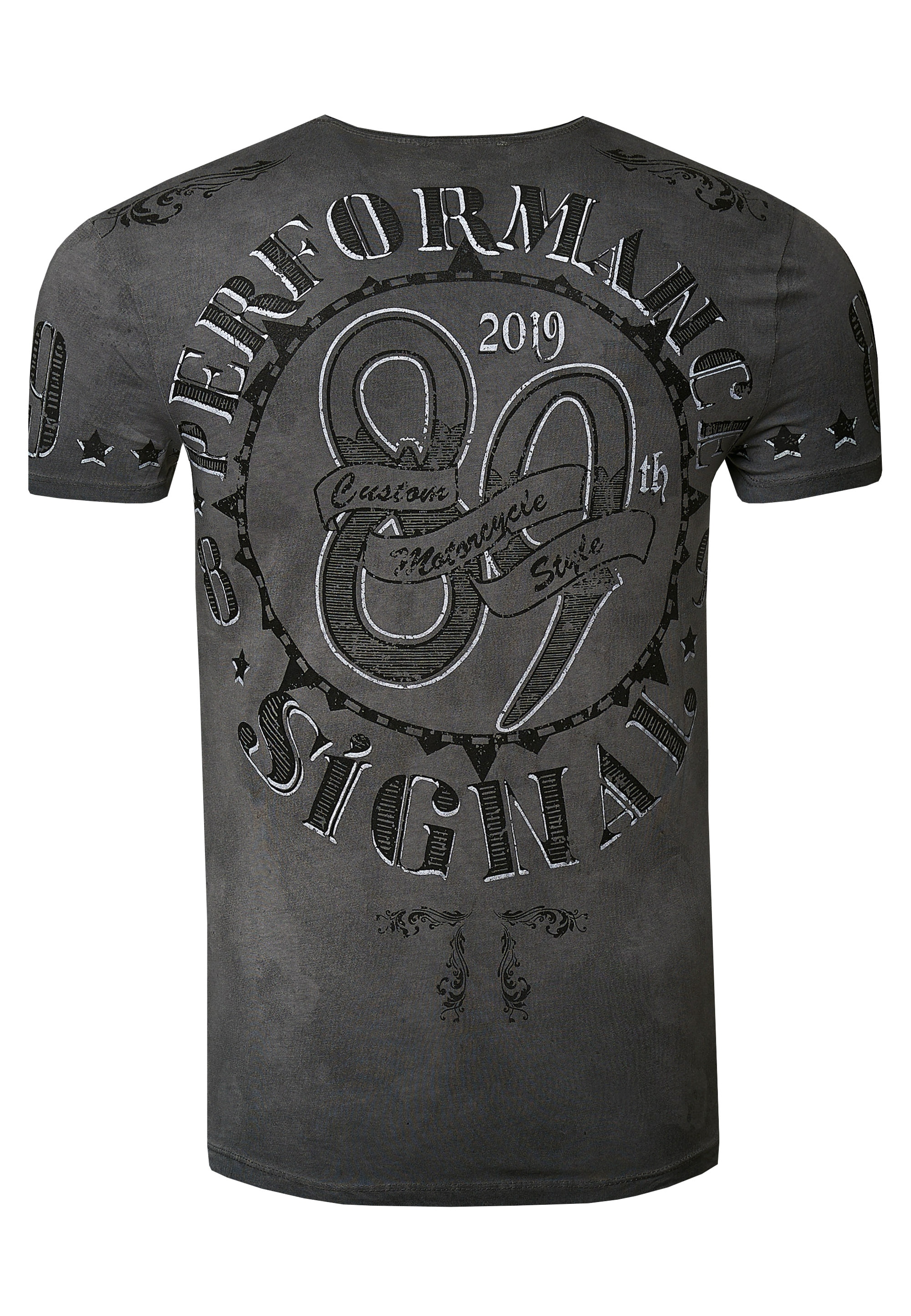 Rusty Neal T-Shirt, mit stylischem Totenkopf-Print