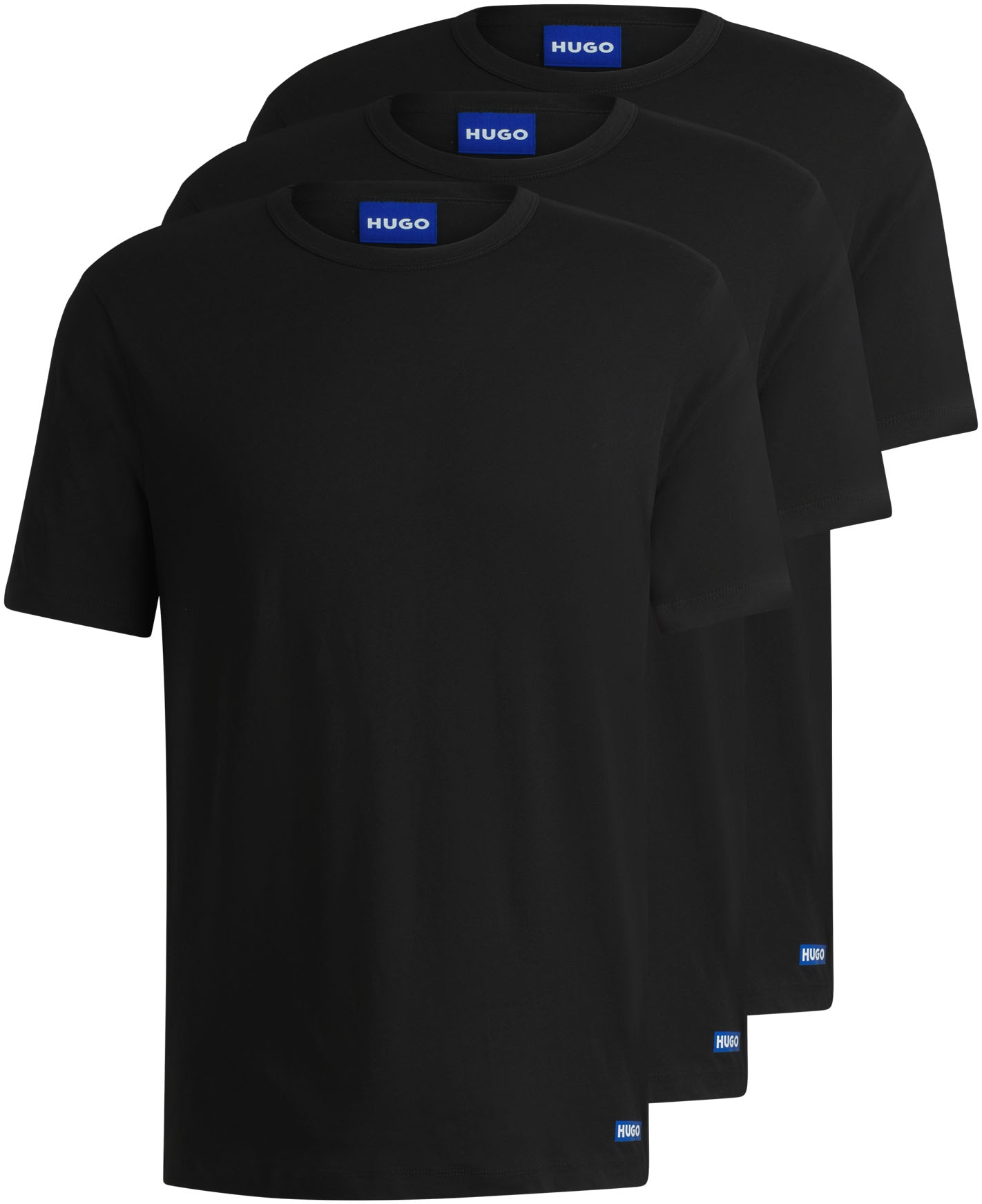 HUGO Blue T-Shirt »BLUE3_Naolo«, (Packung, 2 tlg.), mit kleinem Label am Saum