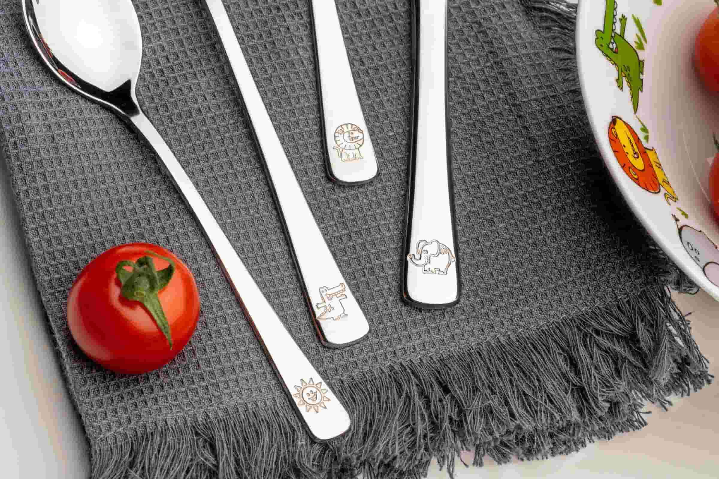 LEONARDO Kinderbesteck »Kinderbesteck Bambini 4er Set silber«