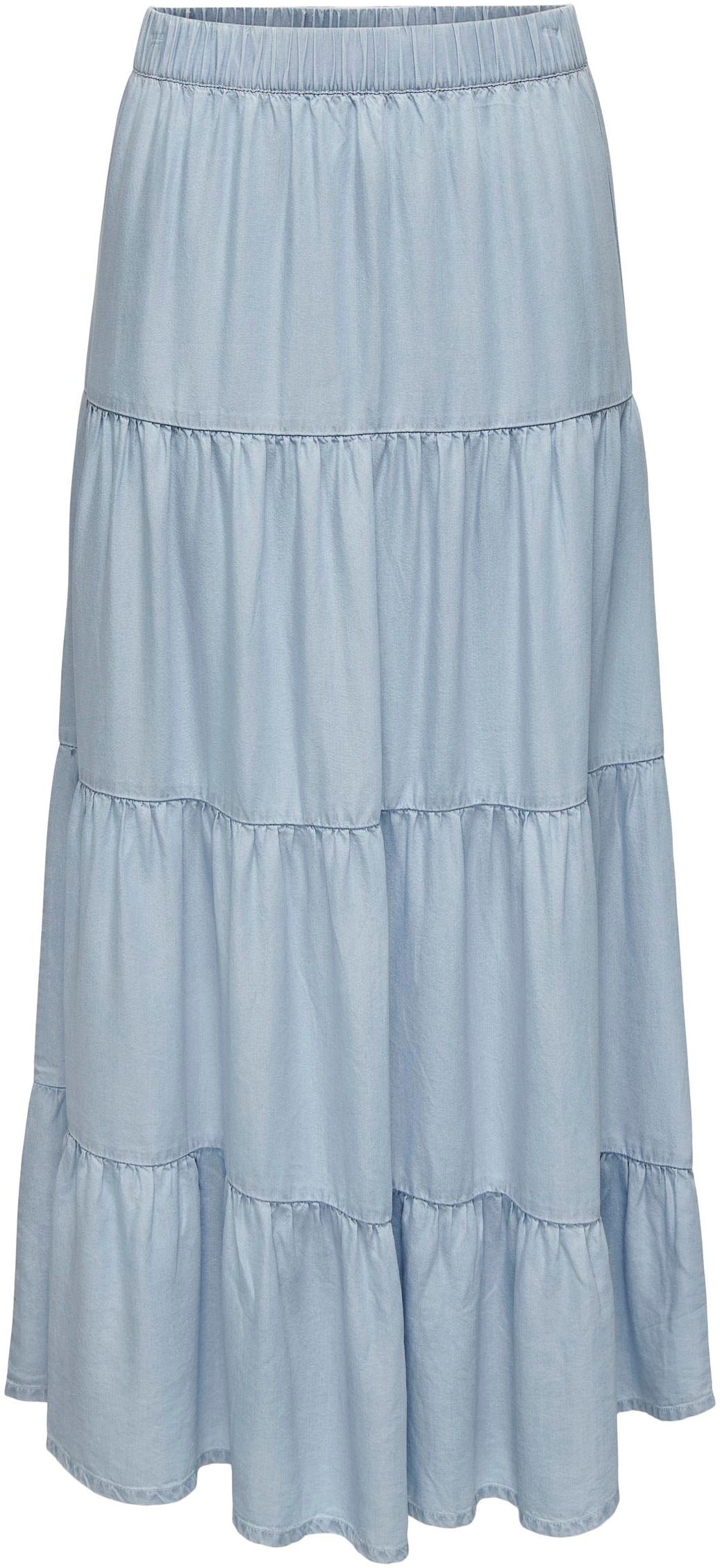 ONLY Maxirock »ONLPEAMA MAXI DNM SKIRT EXT« mit Volant
