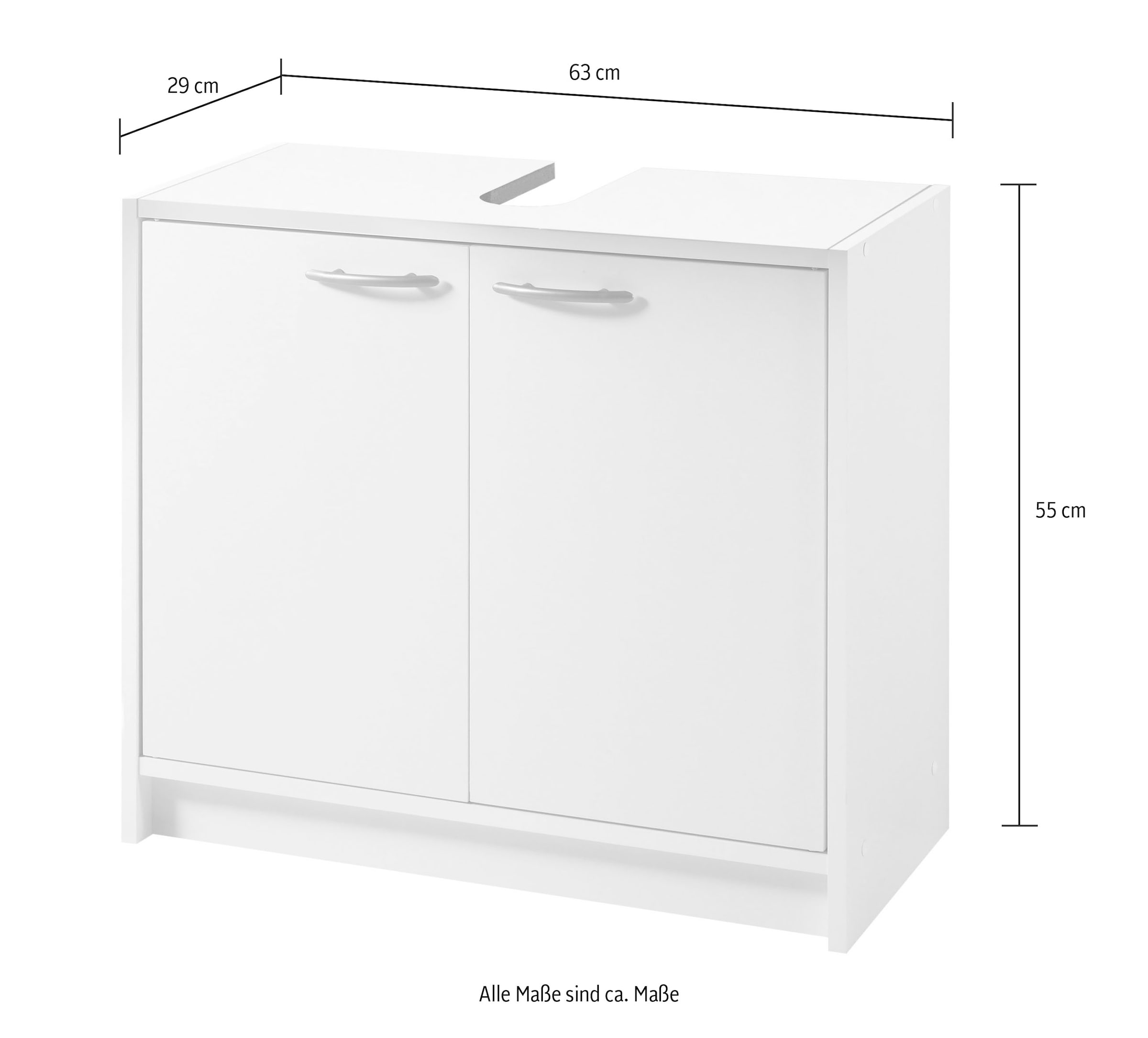 BASIC by Balculina Waschbeckenunterschrank »Smash, Breite 63 cm«, (1 St.), mit 2 Türen