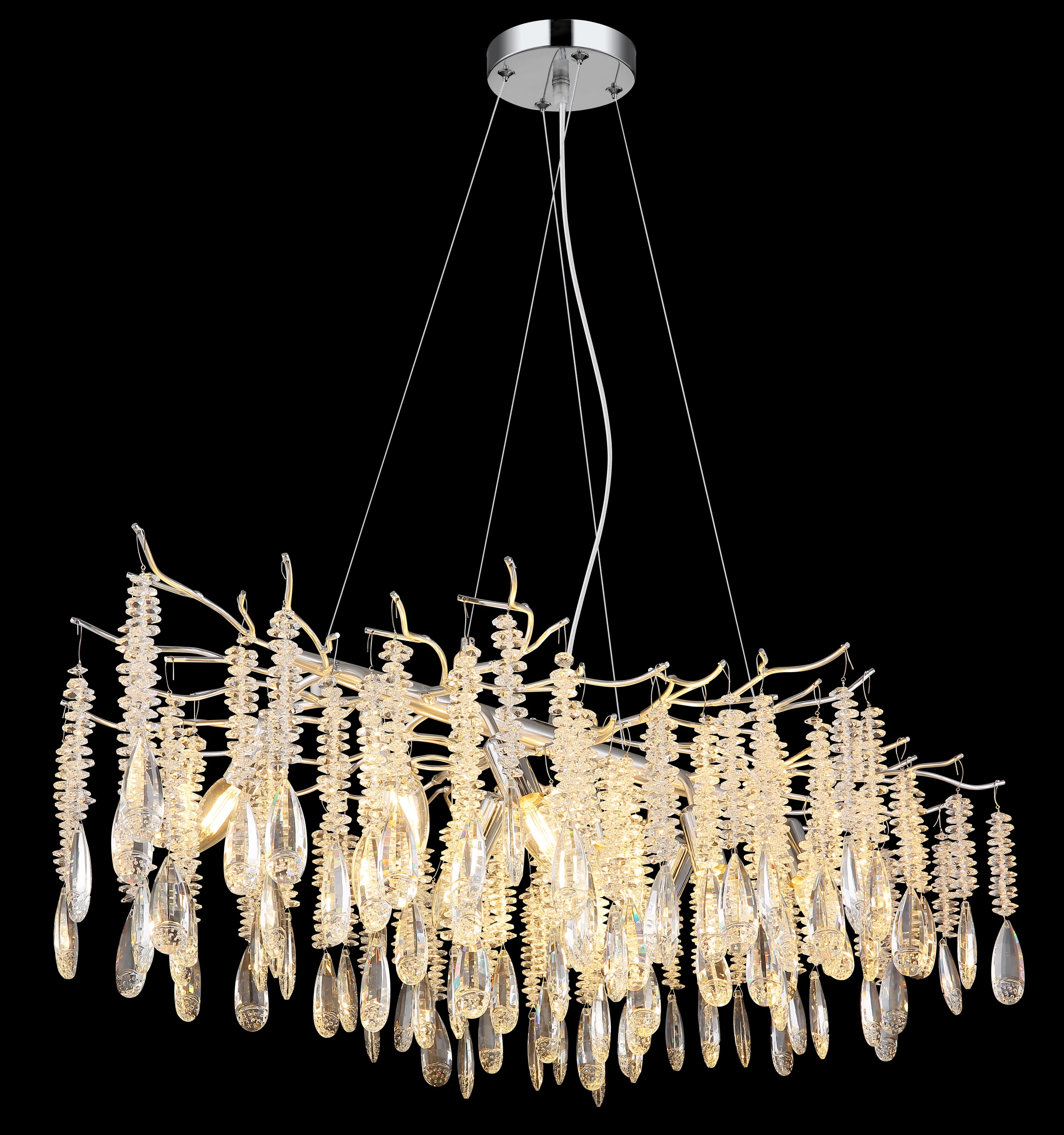 GLOBO LIGHTING Hängeleuchte »KINGA« E14 1 Stk. Eleganter Kristallluster in moderner Silberoptik