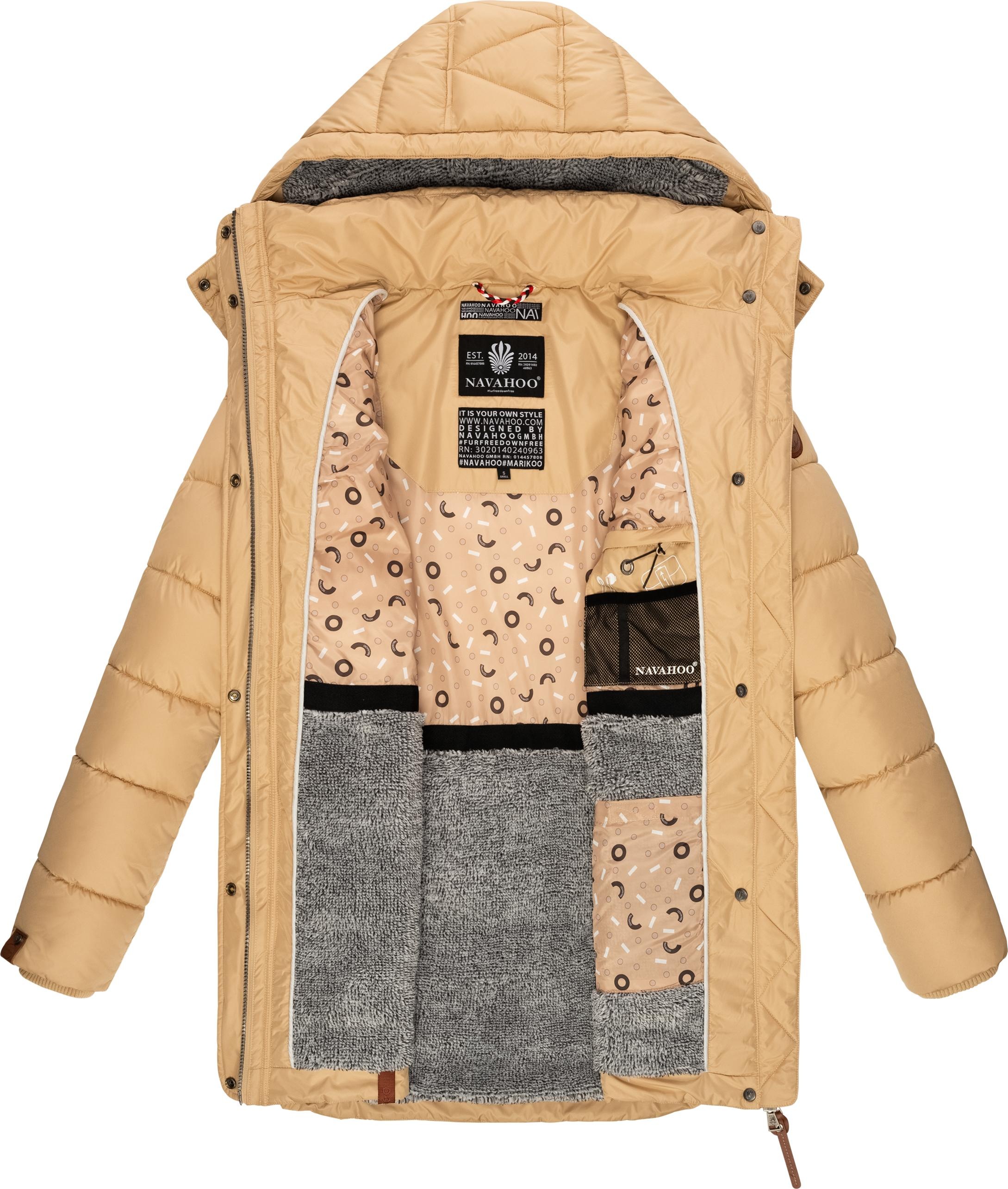 Navahoo Steppmantel »Daliee«, Stylischer Winterparka mit abnehmbarer Kapuze