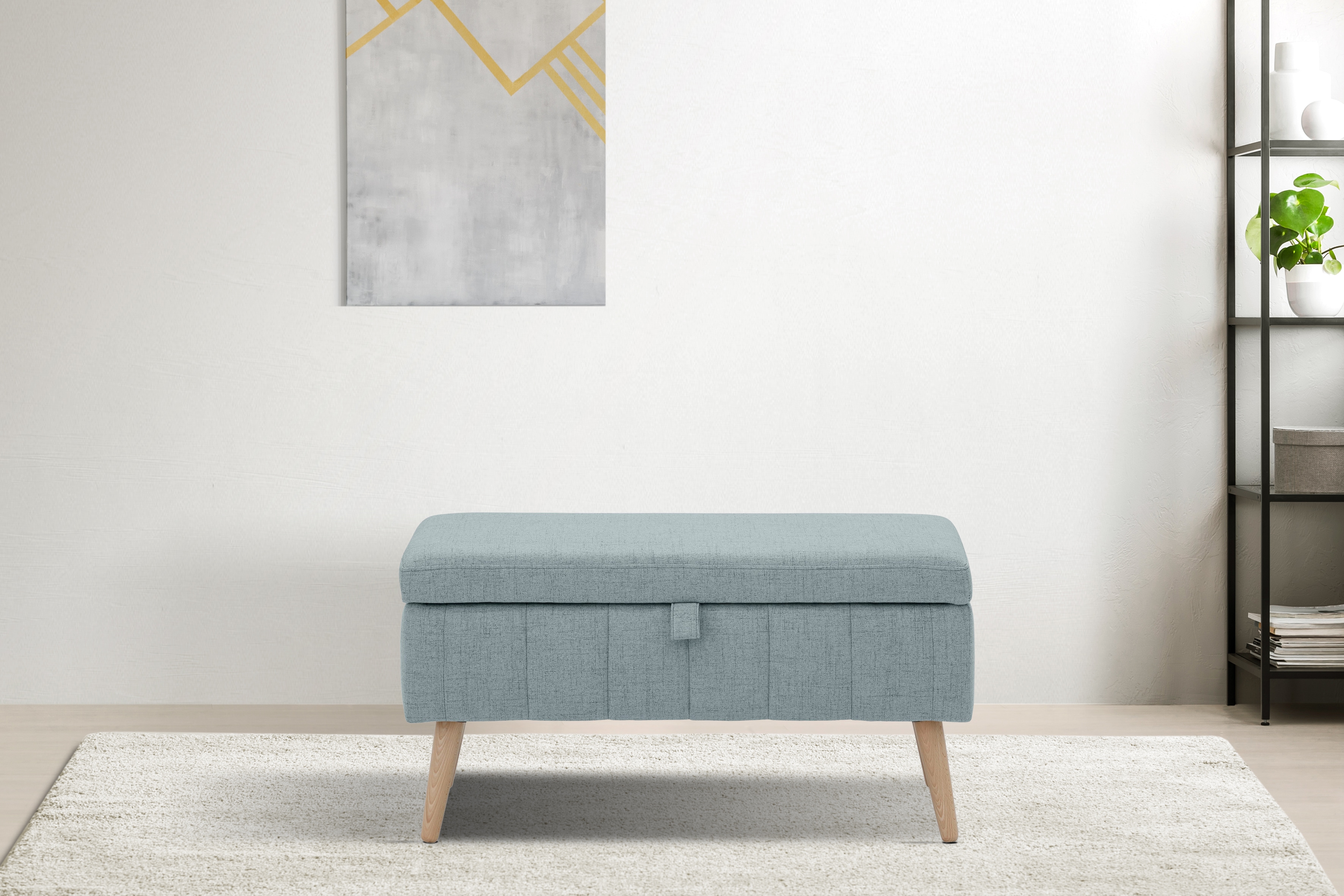 Truhenbank OTTO HOME, B:81cm H:43cm T:36cm, grün, Struktur fein (100% Polyester);Samtvelours (100% Polyester);Luxus-Microfaser weich (100%