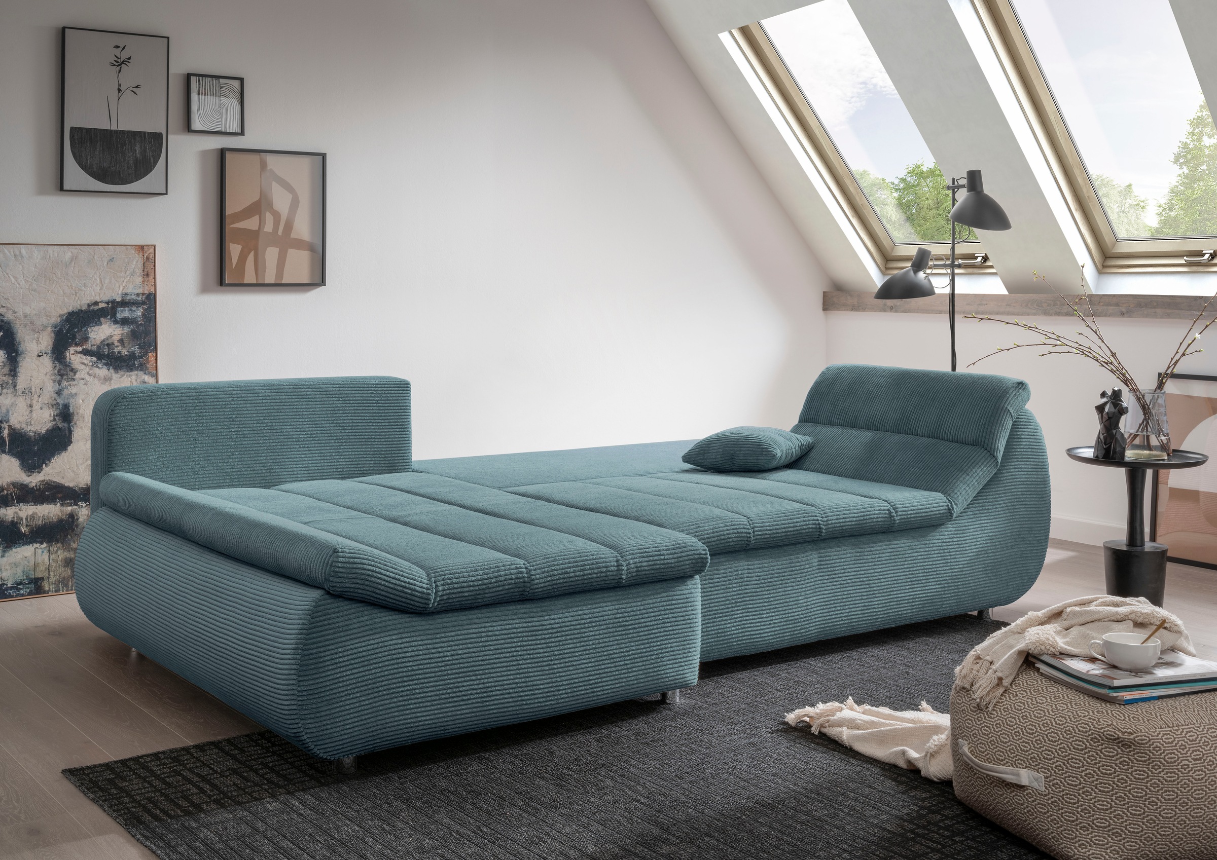INOSIGN Ecksofa "Imola elegant und bequem, aktuelle Steppung im Sitz, L-For günstig online kaufen