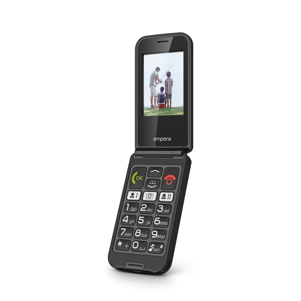 Emporia Klapphandy »Talkglam«, Schwarz, 6,1 cm/2,4 Zoll, 0,032 GB Speicherplatz, 0,3 MP Kamera