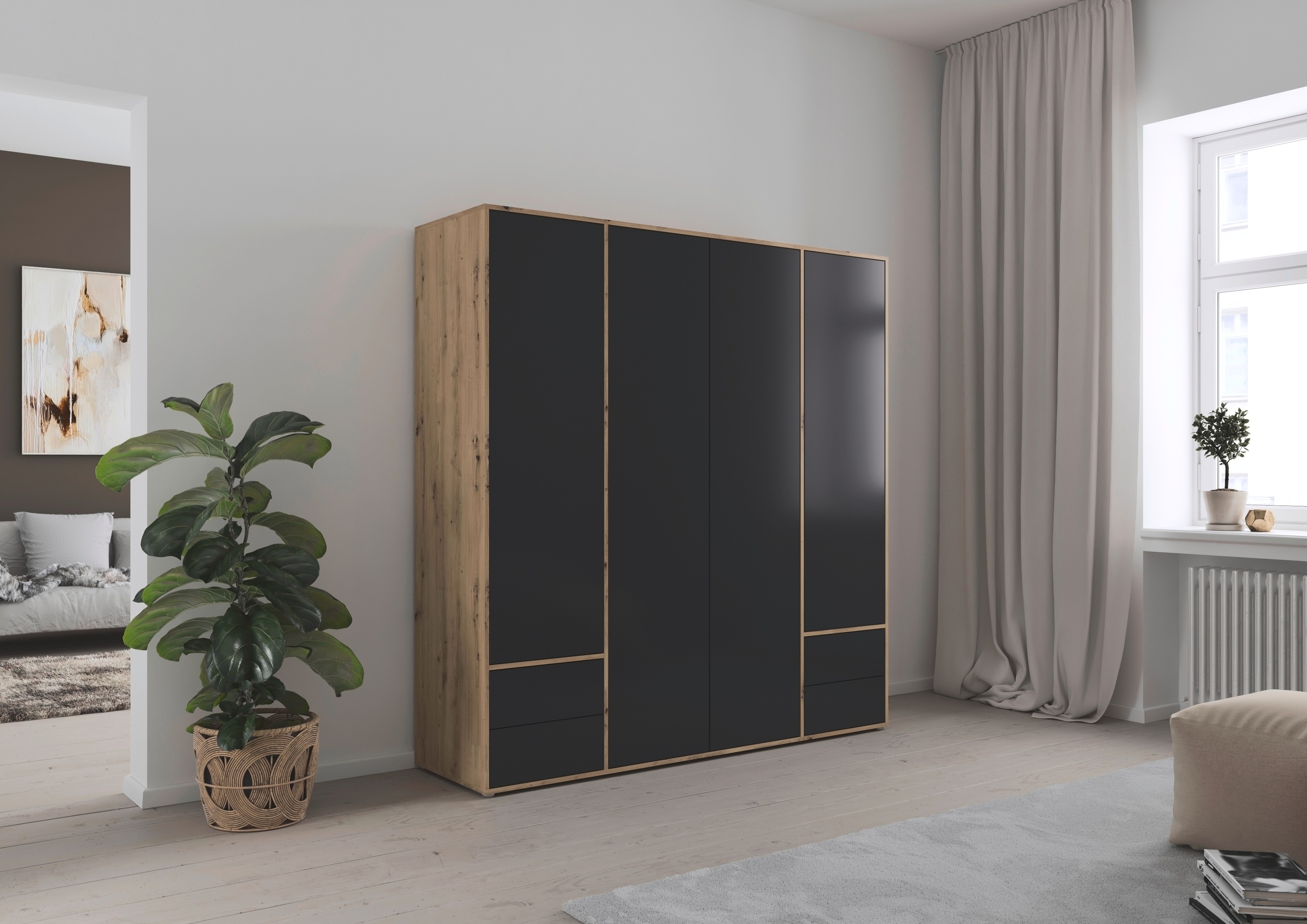 Thumbnail - rauch Drehtürenschrank "Kleiderschrank Schrank Garderobe Wäscheschrank NABILA viel Stauraum" in 3 verschiedenen Ausstatt...