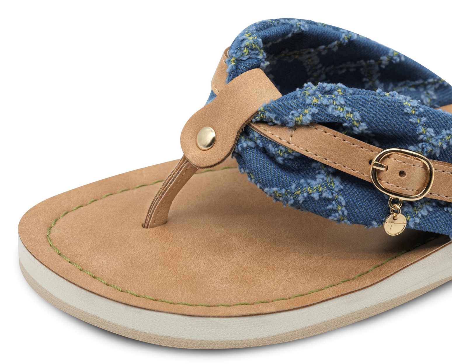 Tamaris Zehentrenner »AVRIL«, Sommerschuh, Flats, Schlappen mit T-Logoanhänger