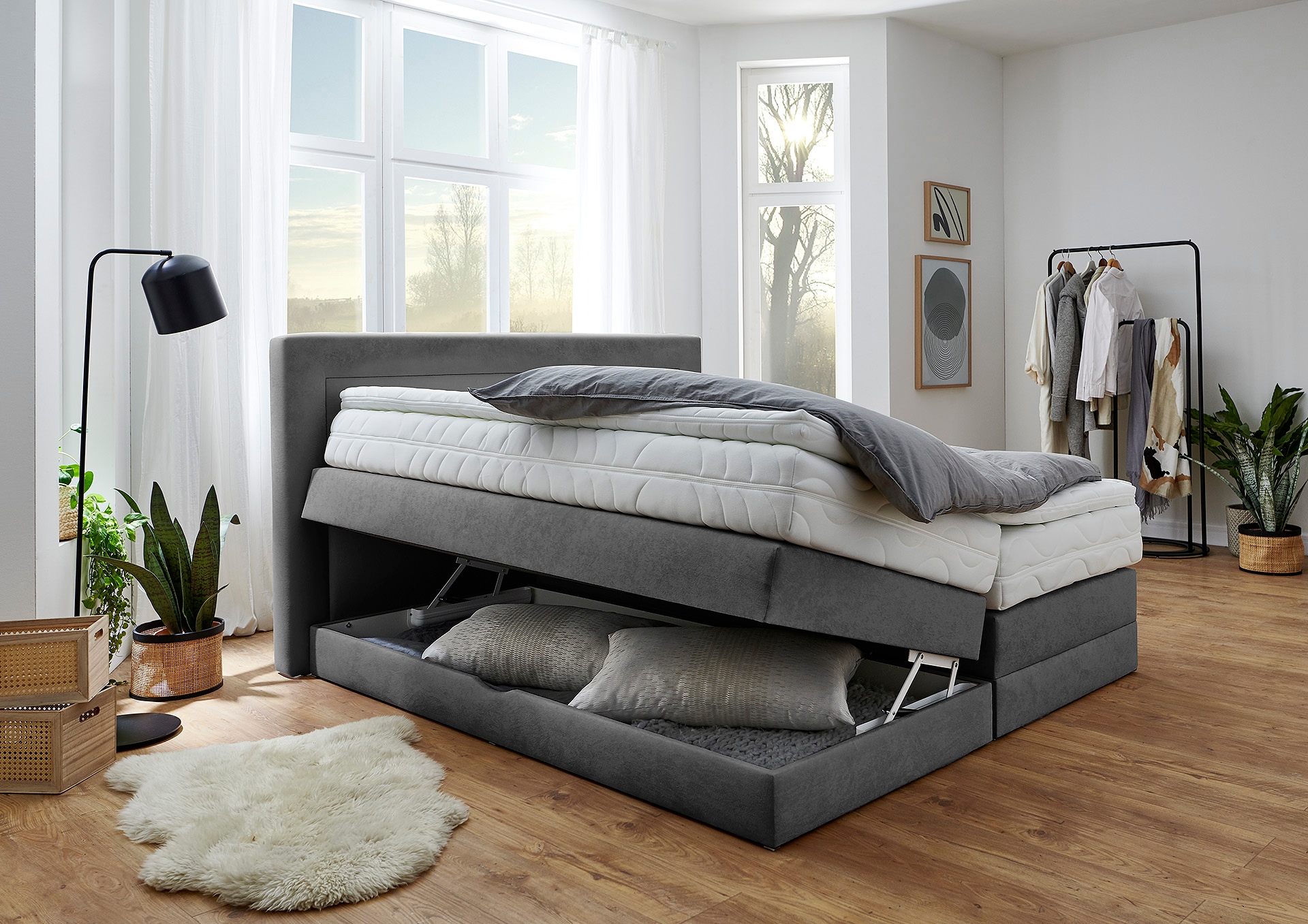 Westfalia Schlafkomfort Boxspringbett, wahlweise mit Bettkasten und Topper