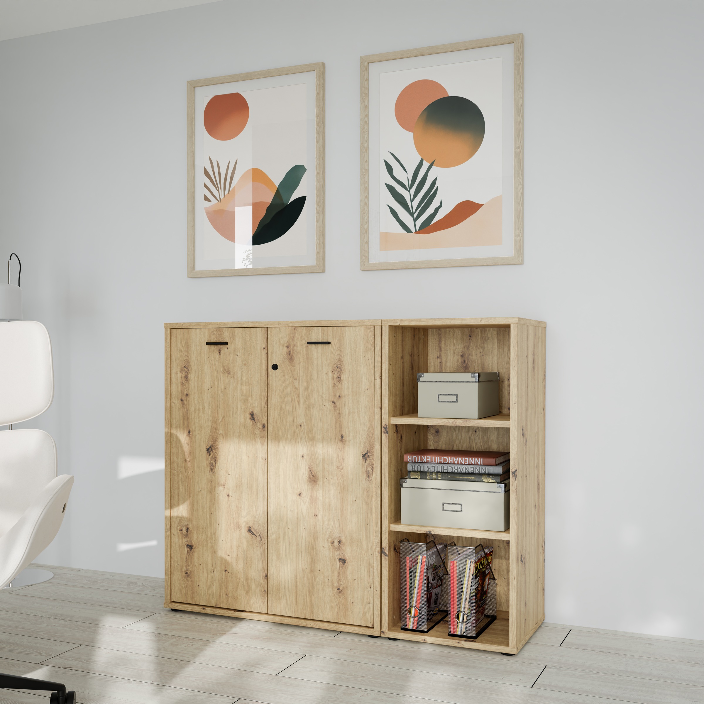 FORTE Schranktür "Goldsboro" 2 Stk. tlg. wahlweise mit Holzoptik oder Glas günstig online kaufen