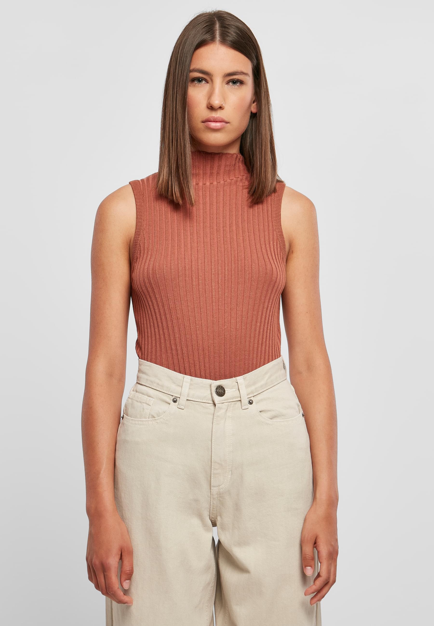 URBAN CLASSICS Muskelshirt »Urban Classics Damen Ladies Rib Knit Sleevless Body«, (1 tlg.)