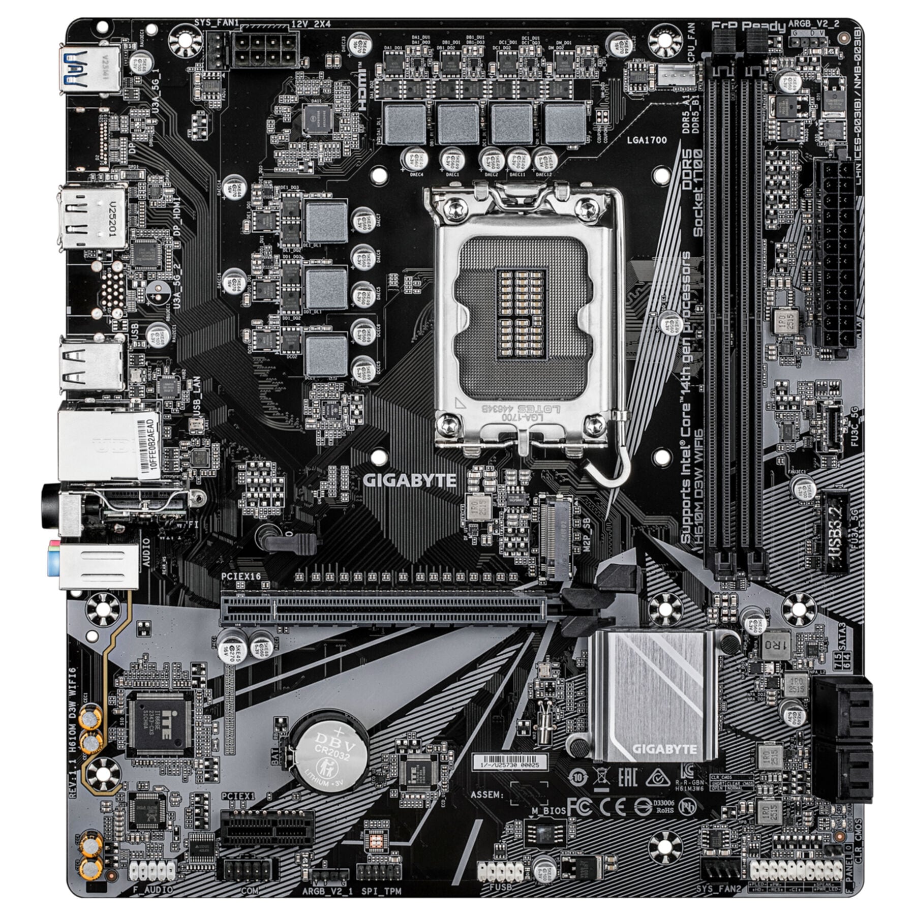 Gigabyte Mainboard »H610M D3W WIFI6 Mainboard - Unterstützt Intel Core Prozessoren der 14.«