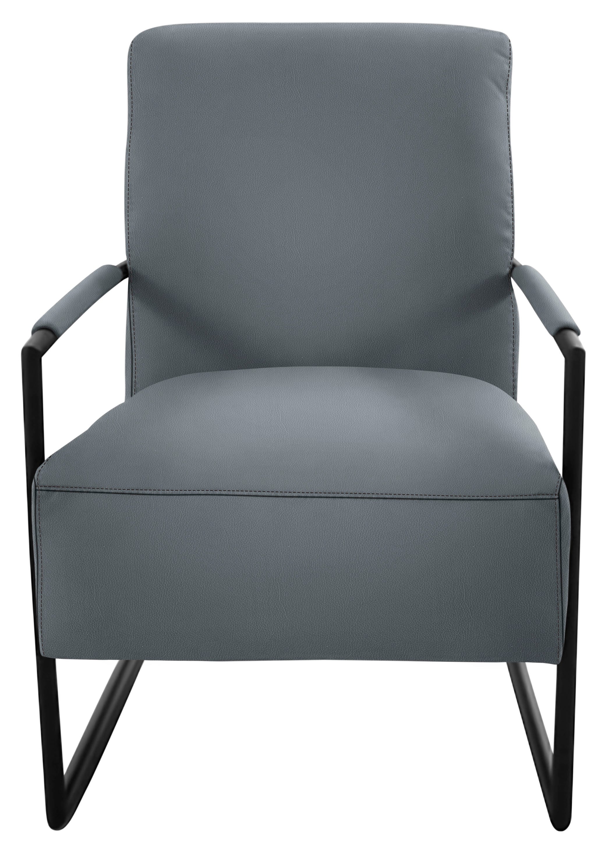 K+W Komfort & Wohnen mit bezogenen Armlehnen, Gestell in Metall schwarz Struktur