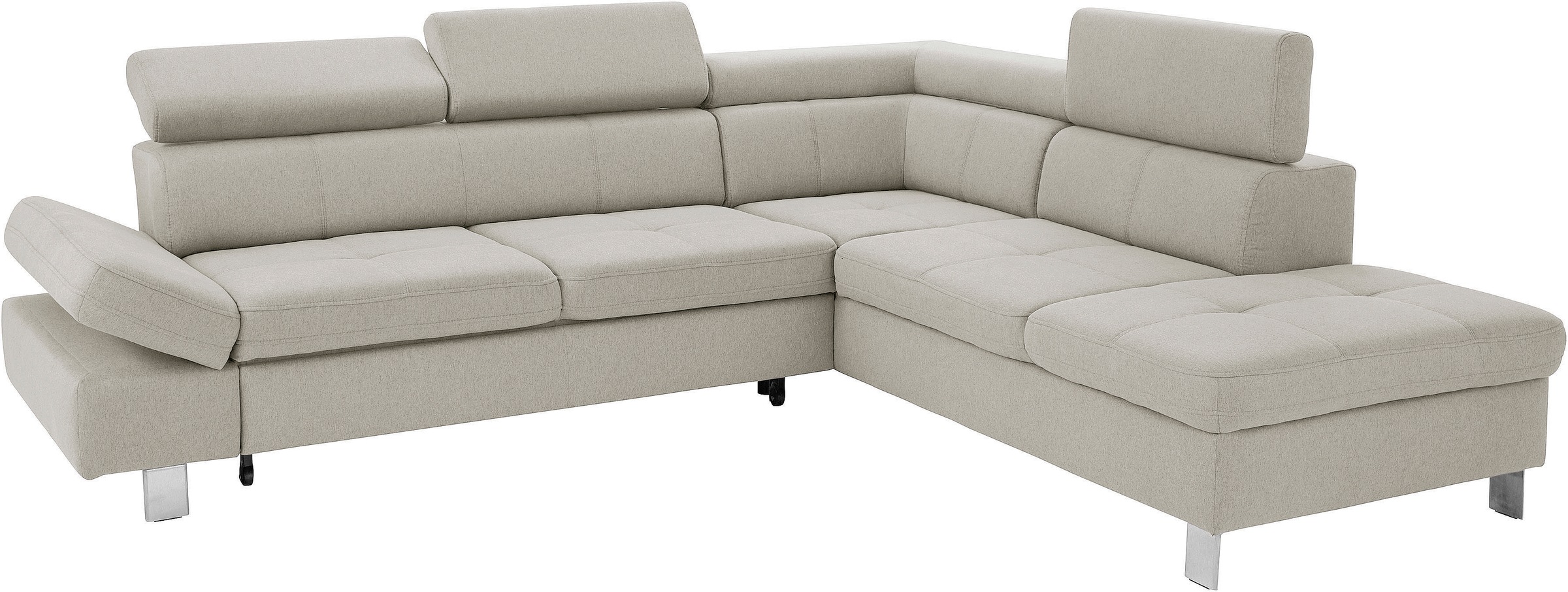 exxpo - sofa fashion Ecksofa »Fiji, L-Form«, mit Kopf- bzw. Rückenverstellung, wahlweise mit Bettfunktion
