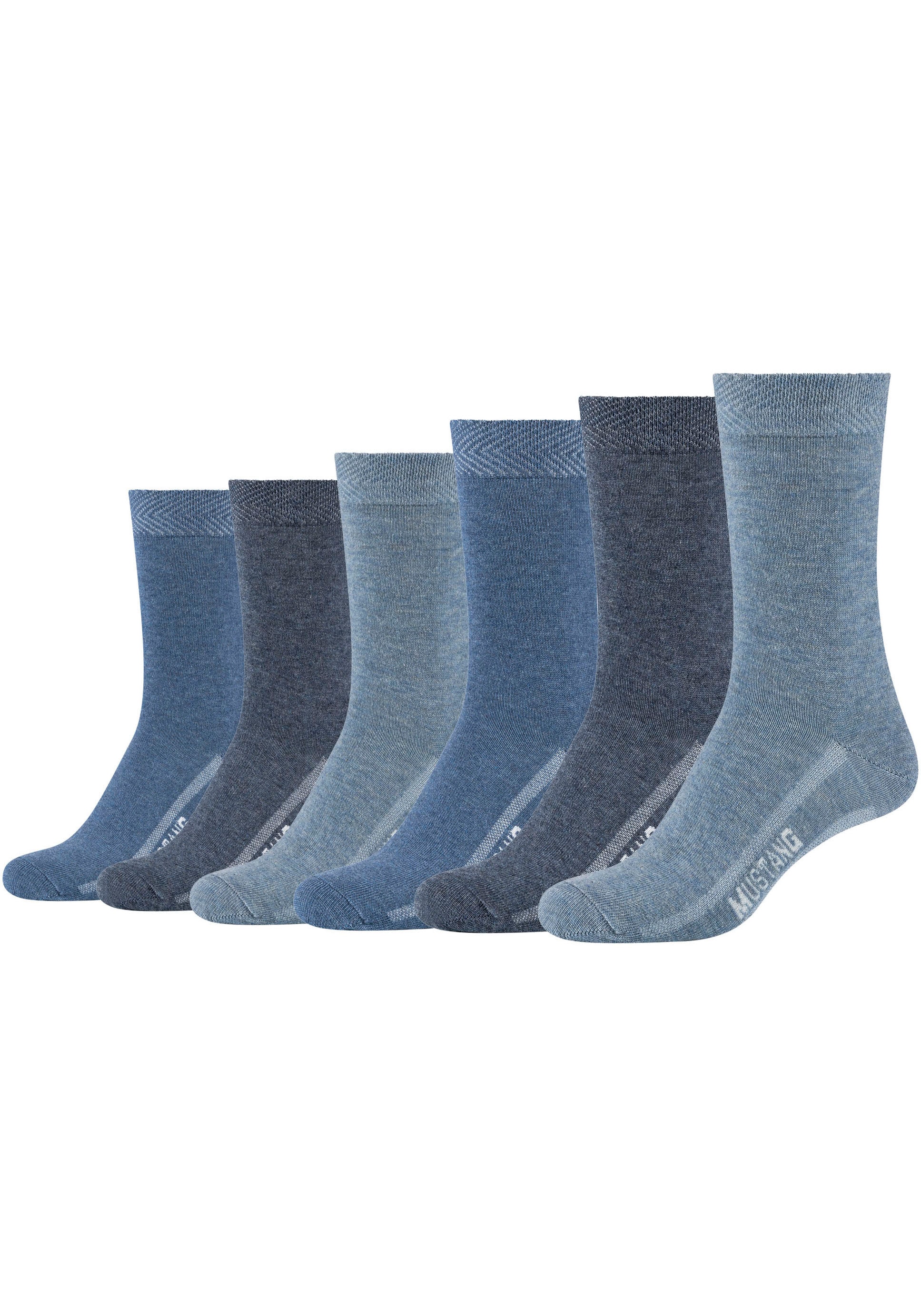 MUSTANG Socken, (Packung, 6 Paar), Zehenbereich | und Fersen- BAUR Verstärktem