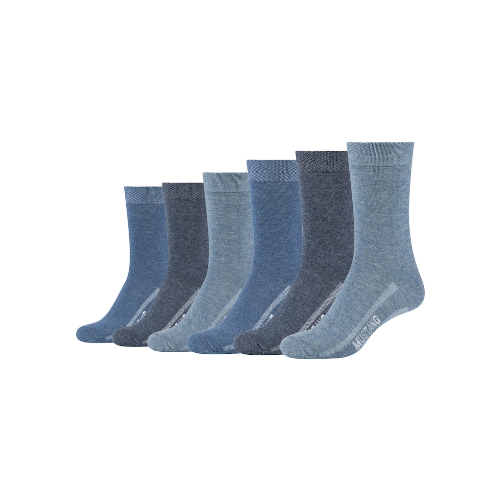 MUSTANG Socken (Packung 6 Paar) Verstärktem Fersen- und Zehenbereich