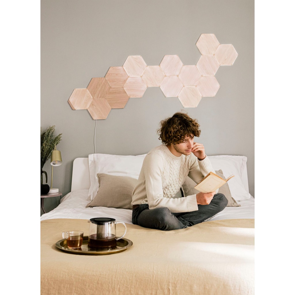 nanoleaf Dekolicht »Elements Wood Look«, Smarte Technologie und elegante Beleuchtung