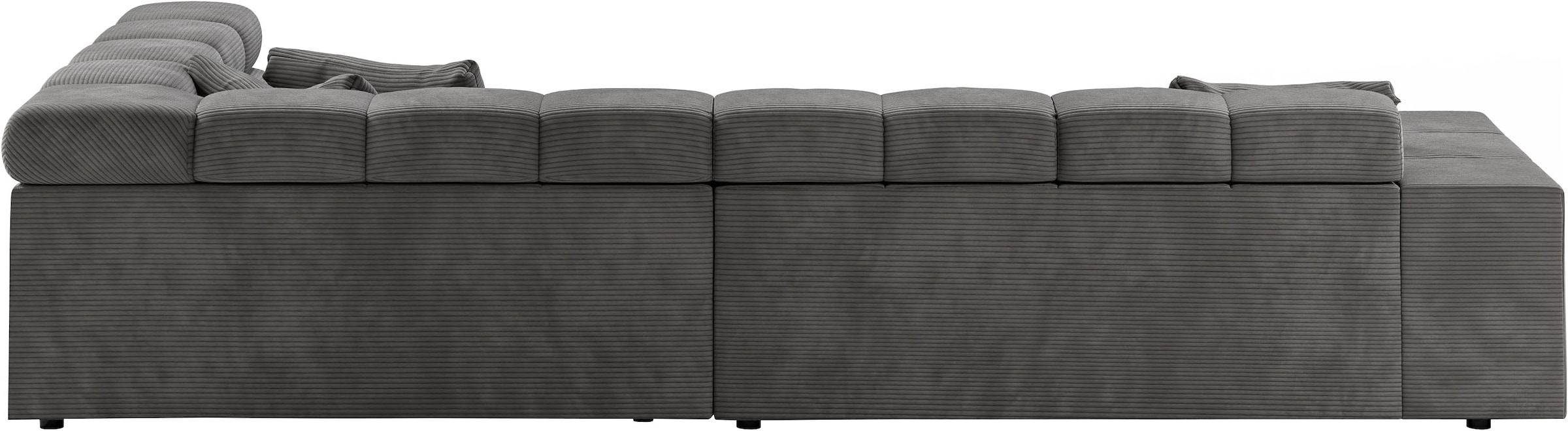 INOSIGN Ecksofa »Ancona incl. Kopfteilverstellung, Zierkissen Breite 319cm, L-Form«, wahlweise motorische Sitztiefenverstellung, auch in Cord + Easy Care