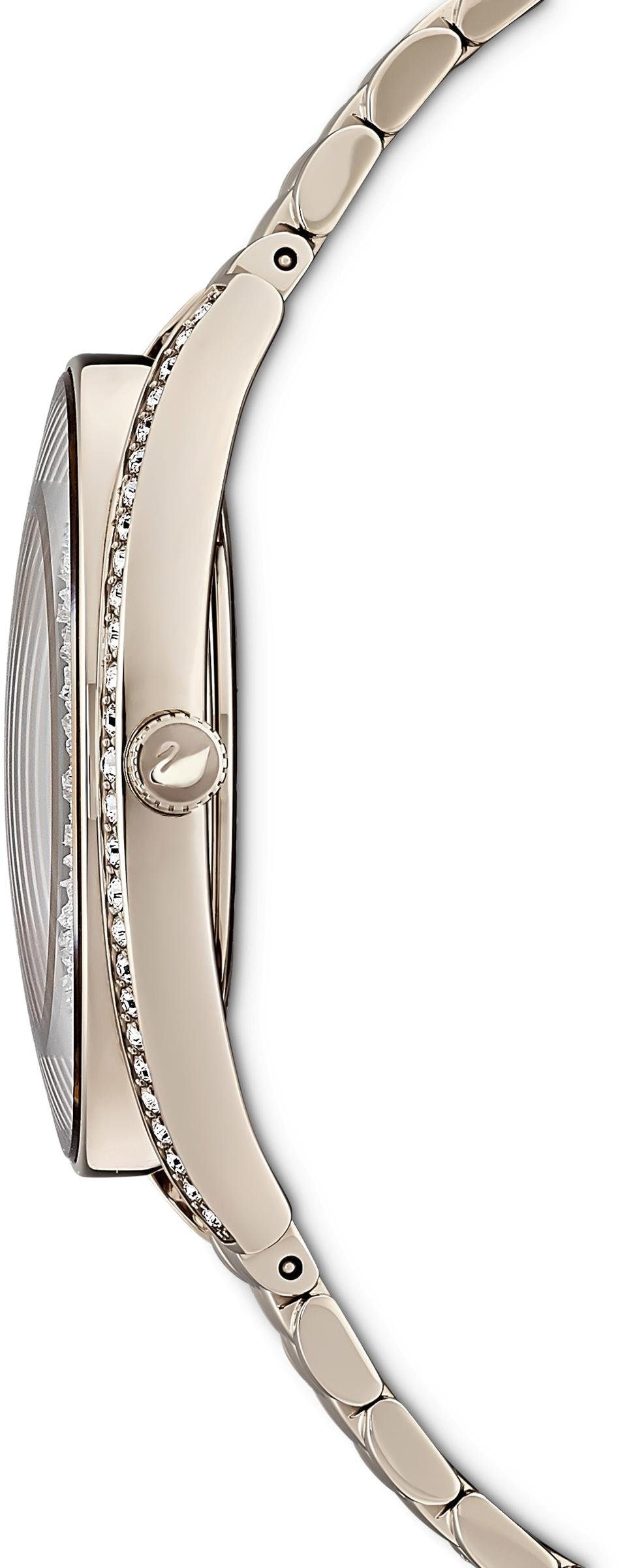 Swarovski Quarzuhr »CRYSTALLINE AURA, 5519456«, Armbanduhr, Damenuhr, Swarovski-Kristalle, Swiss Made