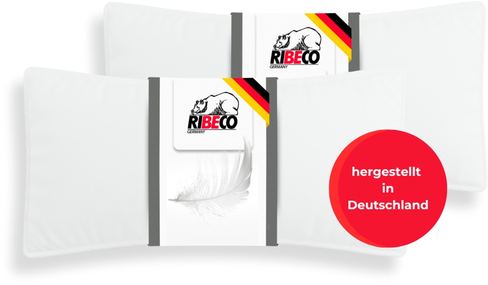 RIBECO Federkissen »Johanna Kopfkissen 1-tlg. oder 2-tlg.: 40x80 cm, 80x80 cm erhältlich!« Füllung: 90Federn10Daunen Bezug: Baumwolle 2 Stk. tlg. Kissen  mit DOWNPASS zertifiziert und Made in Germany