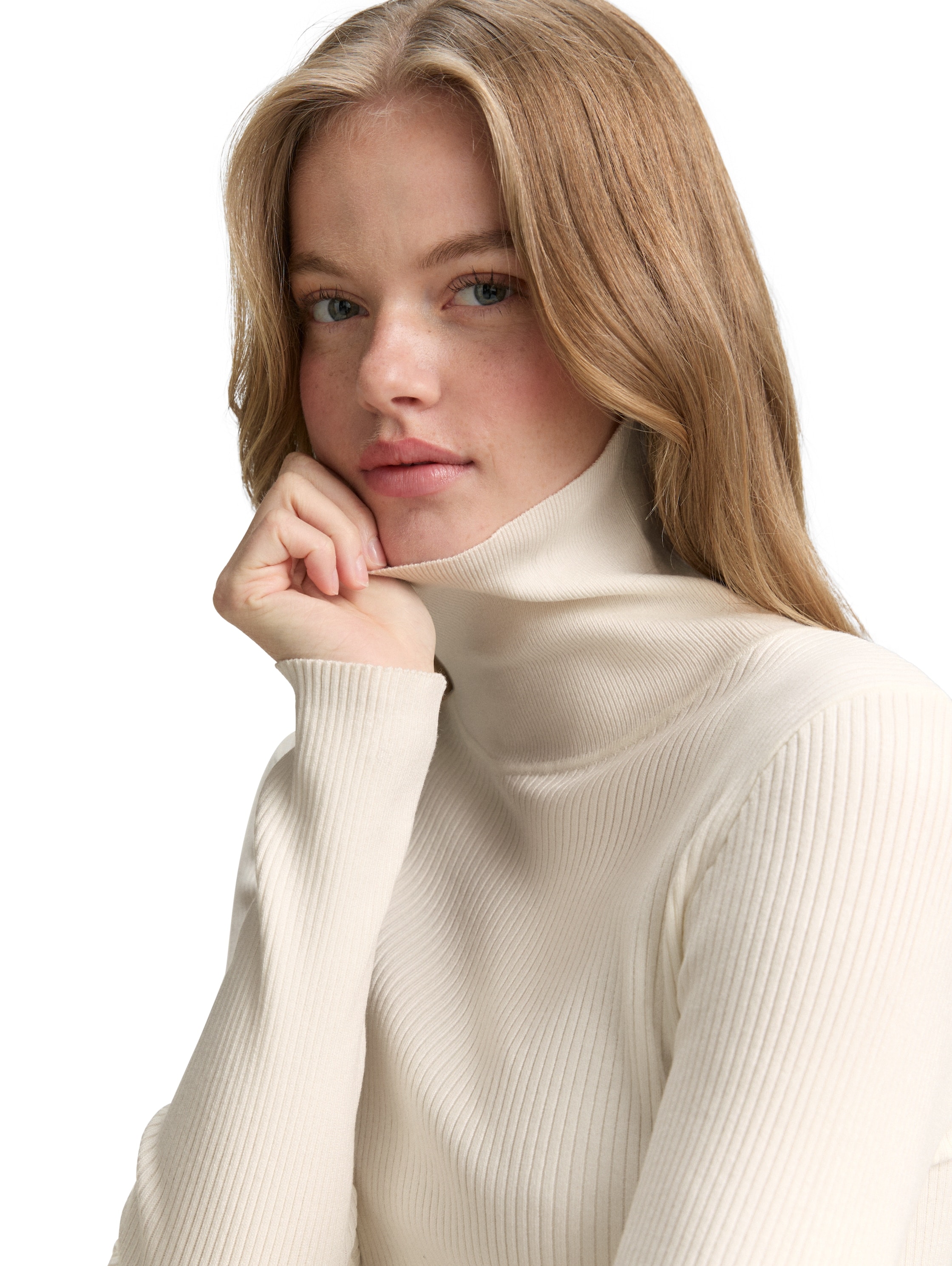 TOM TAILOR Denim Rollkragenpullover, in Strick-Optik