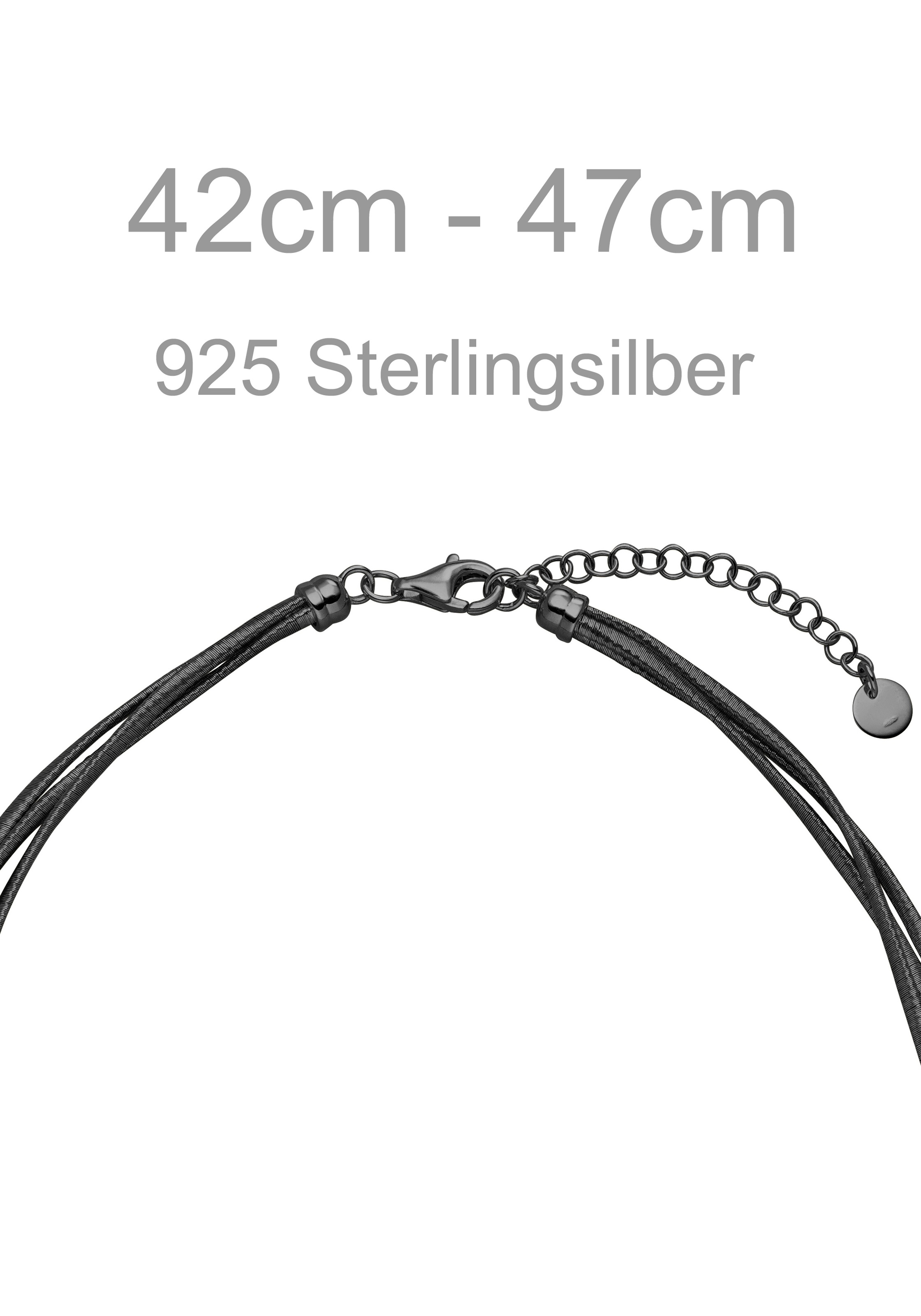 JOBO Kette ohne Anhänger »mehrreihig layering« 925 Silber 47 cm