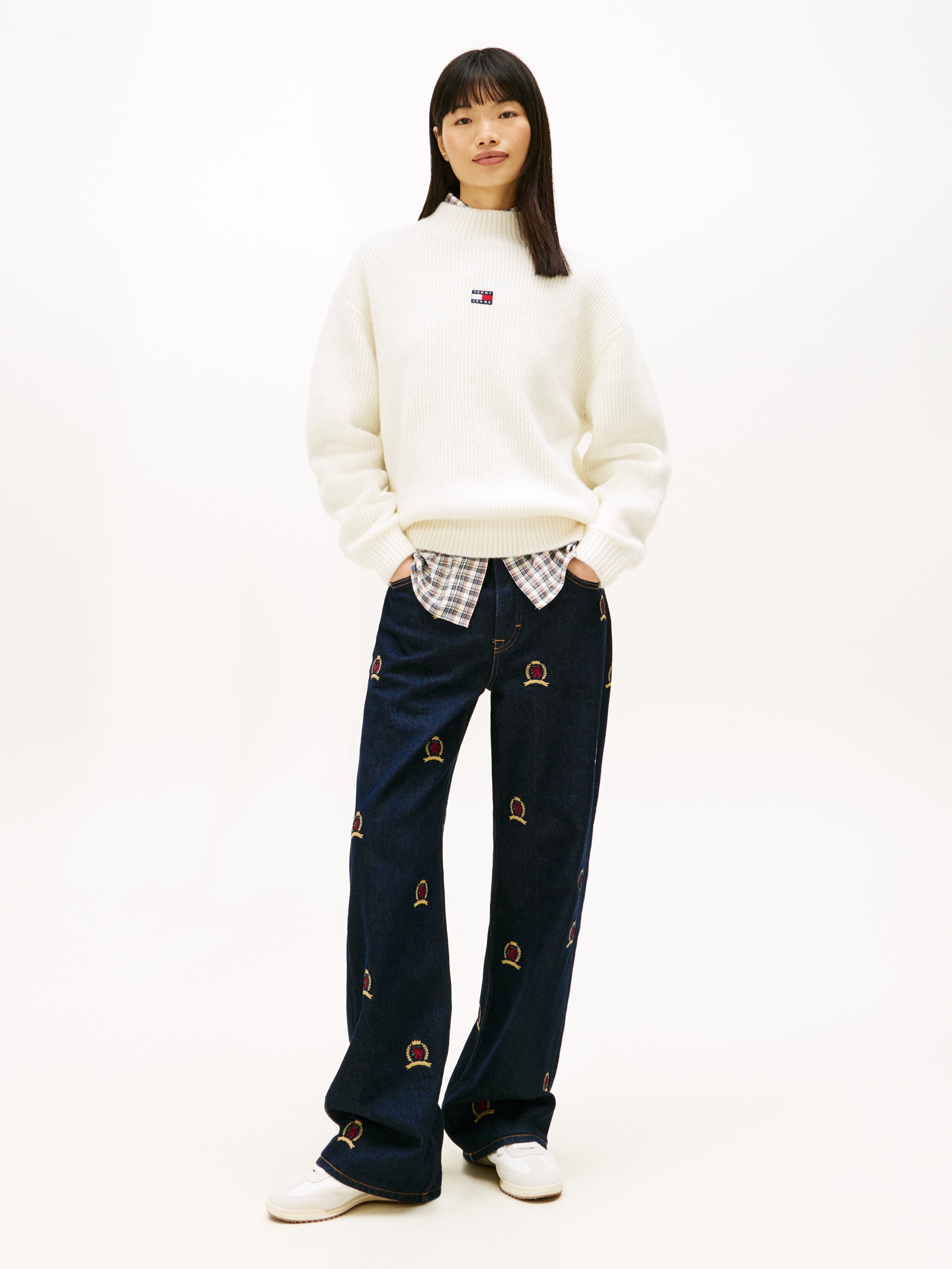 Thumbnail - Tommy Jeans Strickpullover "TJW MOCKNECK BADGE SWEATER EXT"