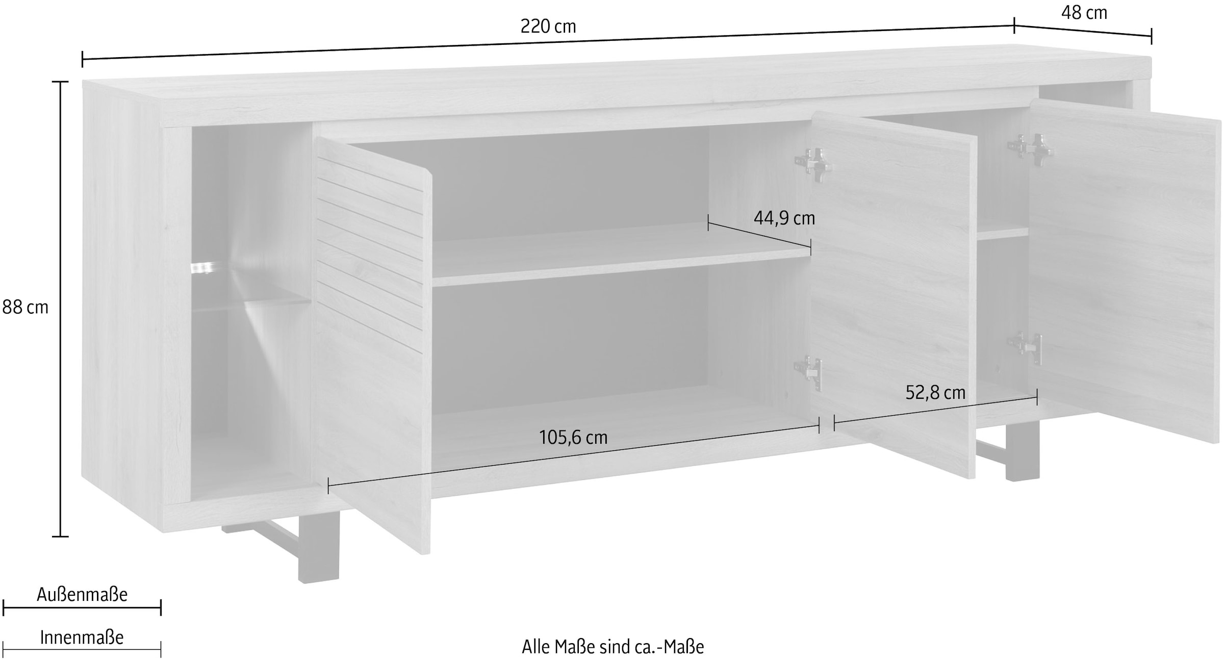 Gami Anrichte »Clay«, mit dekorativen 3D-Elementen