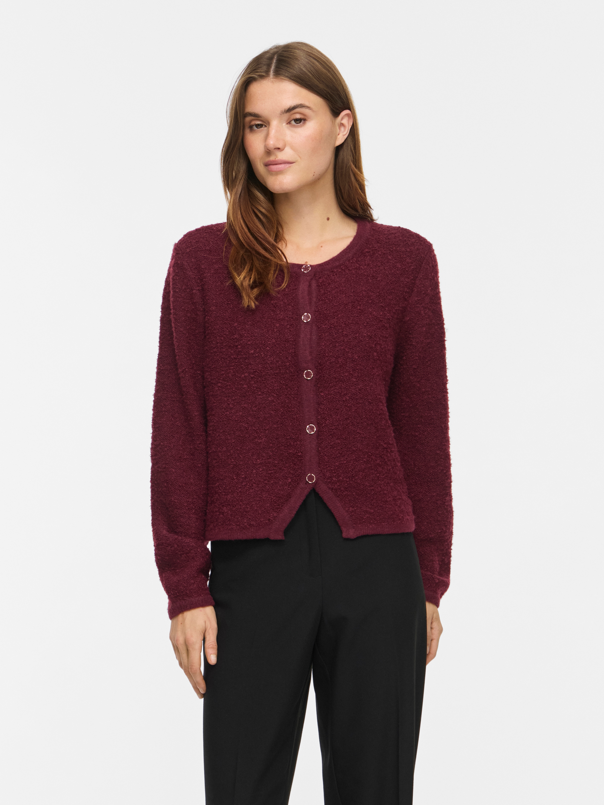 Vila Strickjacke »VIPIGGA O-NECK L/S KNIT JACKET NOOS« Materialmix