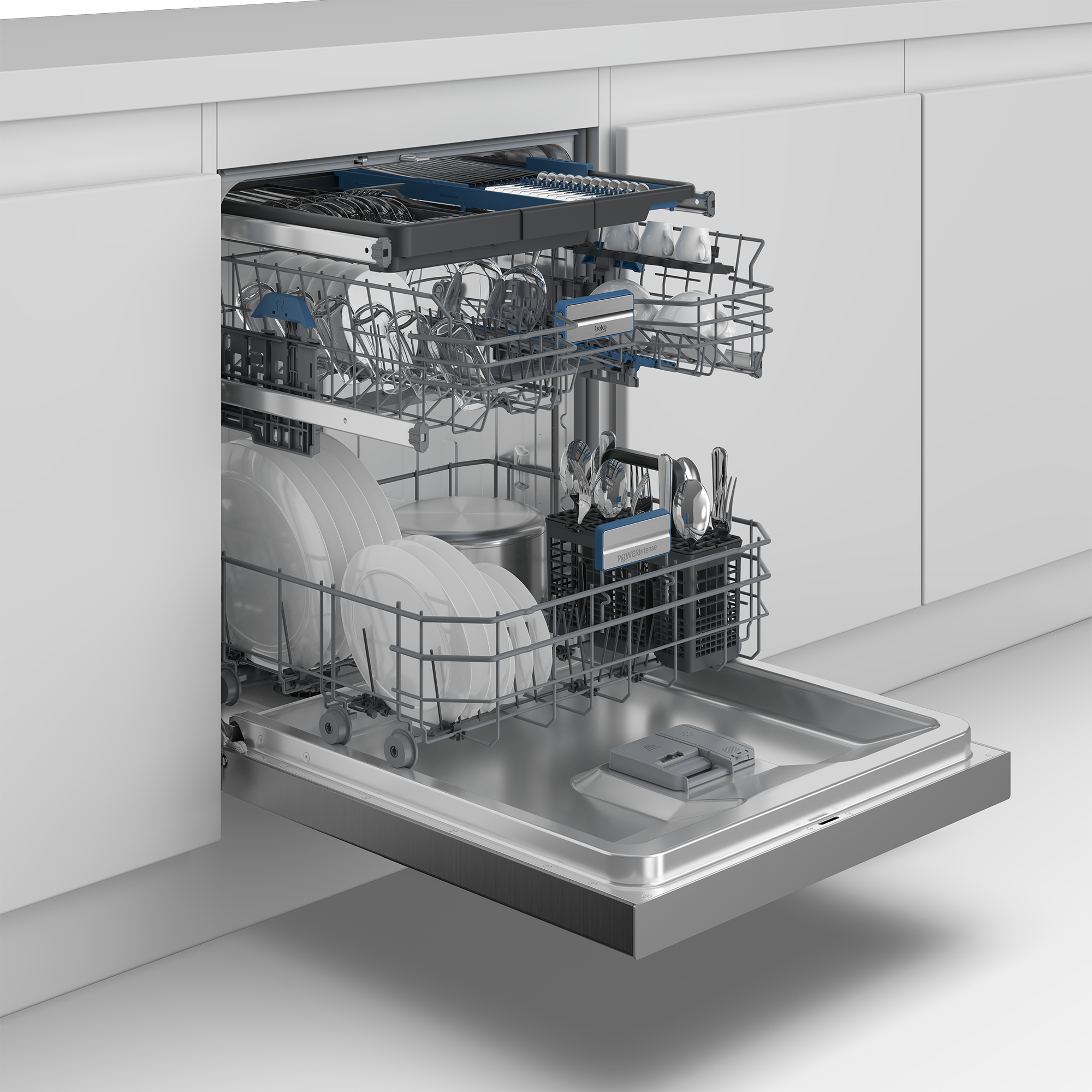 BEKO Unterbaugeschirrspüler "BDDN36550XP" 8,9 l 15 tlg. Maßgedecke günstig online kaufen