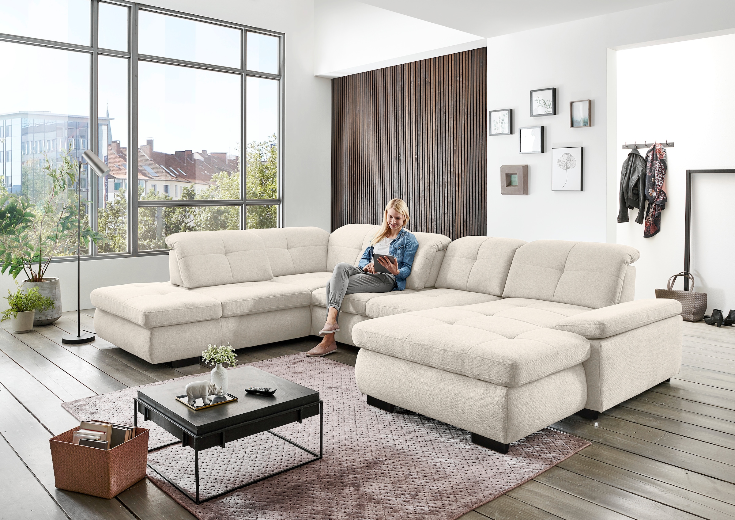 Die PlanBar Ecksofa »MP-IN16012 L-Form, mit Kaltschaum-Polsterung«, inkl. Sitztiefenverstellung wahlweise mit weiteren Funktionen