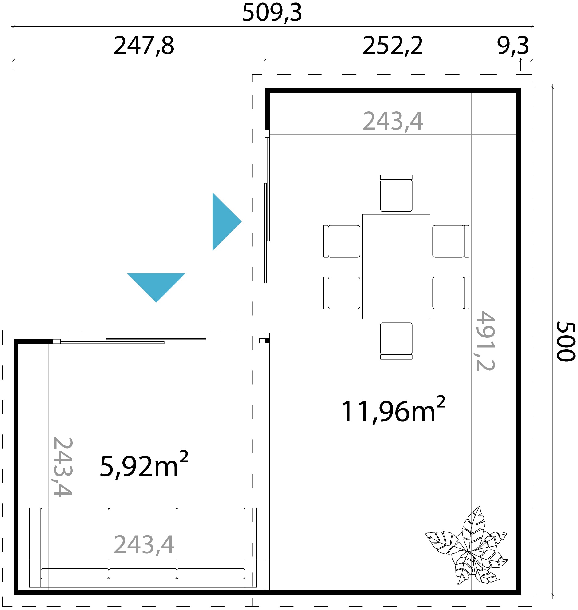 LASITA MAJA Gartenhaus »DOMEO 6 NATUR/ANTHRAZIT«, (Set), Fundamentmass 5000 x 5000, Naturbelassen