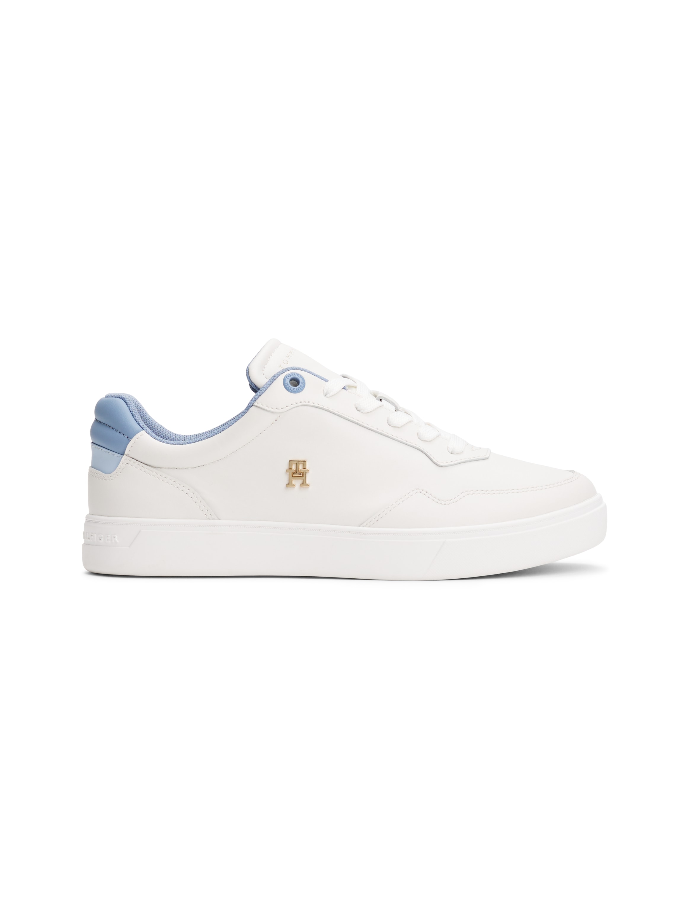 Tommy Hilfiger Plateausneaker »ESSENTIAL ELEVATED COURT SNEAKER«, Freizeitschuh, Halbschuh, Schnürer mit Ziernähten und Kontrastbesatz