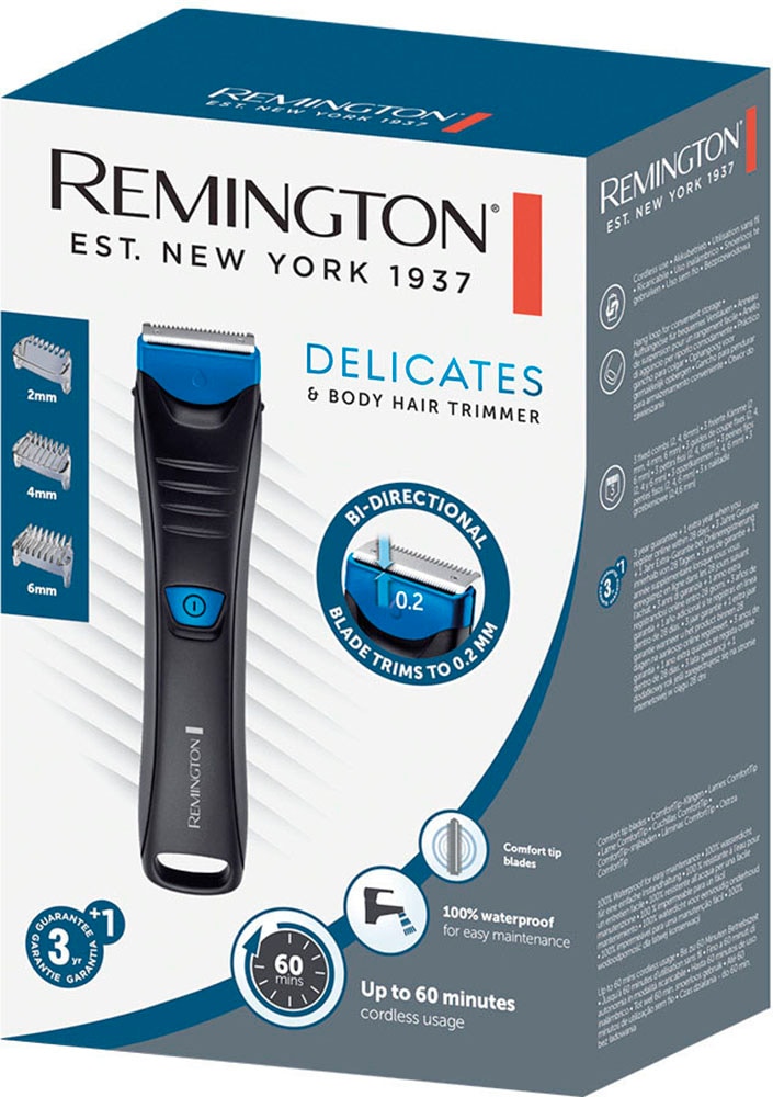 Remington Körper- und Bikinitrimmer »BHT250« 3 Aufsätze bis 0,2mm ohne Hautirritationen, 2 Klingen, 3 Aufsteckkämme (2,4,6mm)